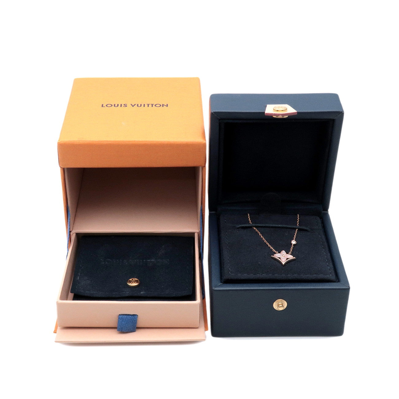 Louis Vuitton Pendant Color Blossom BB 1PDiamond Necklace K18 PG Q93892
