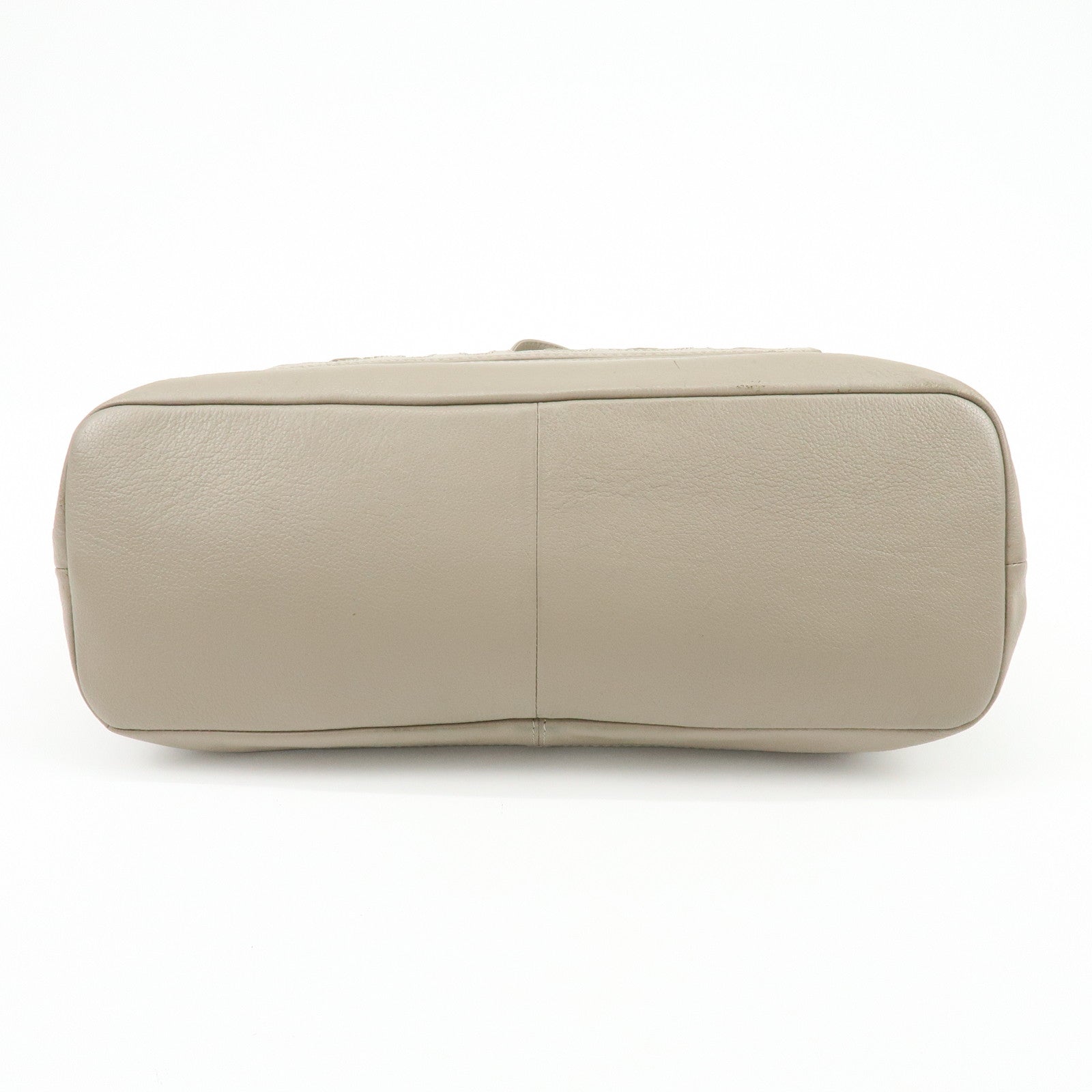 Chloe See By Chloe Leather Tote Bag Hand Bag Shoulder Bag Greige