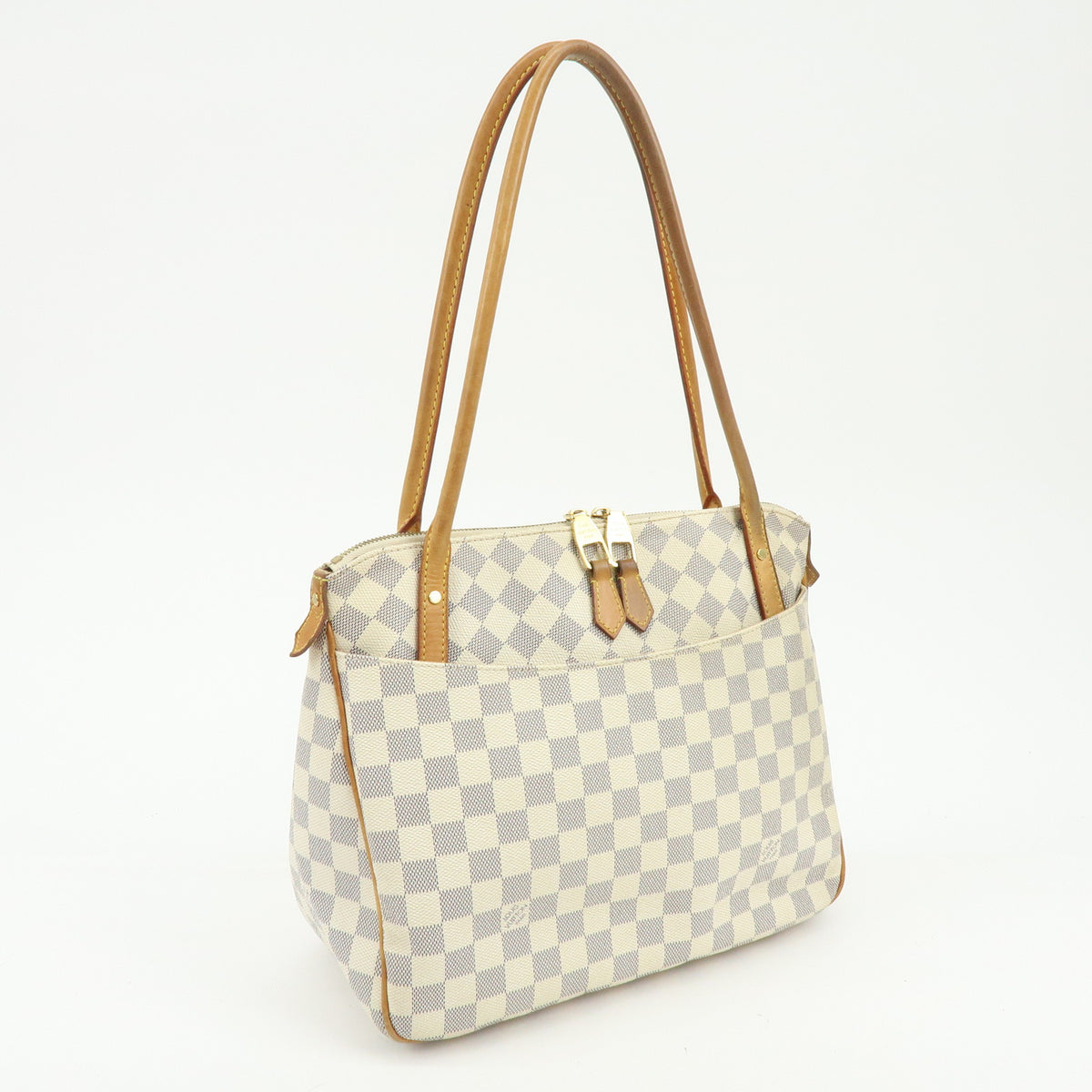 Louis Vuitton Damier Azur Canvas Figheri PM Tote Shoulder Bag N41176