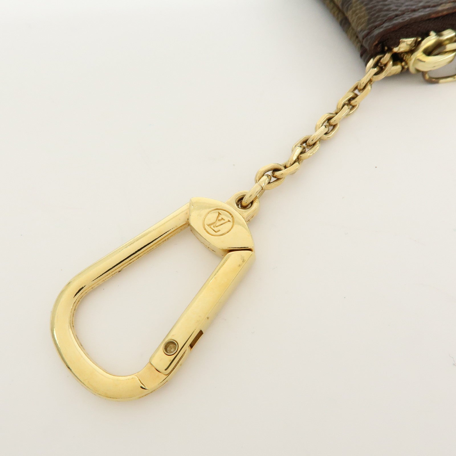 Louis Vuitton Monogram Pochette Cles Coin Case Key Case Brown M62650