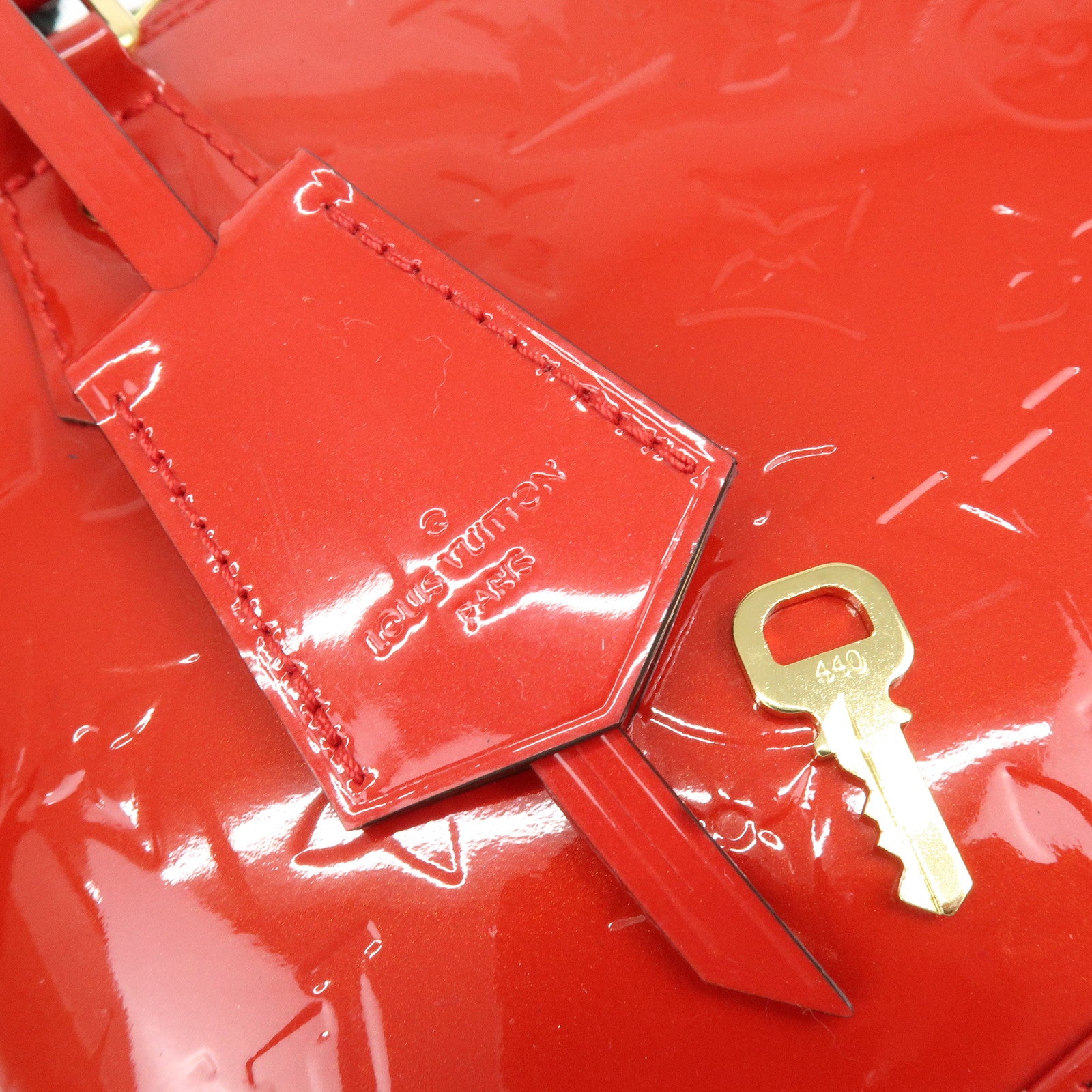 Louis Vuitton Monogram Vernis Alma BB 2Way Hand Bag Cerise M90174