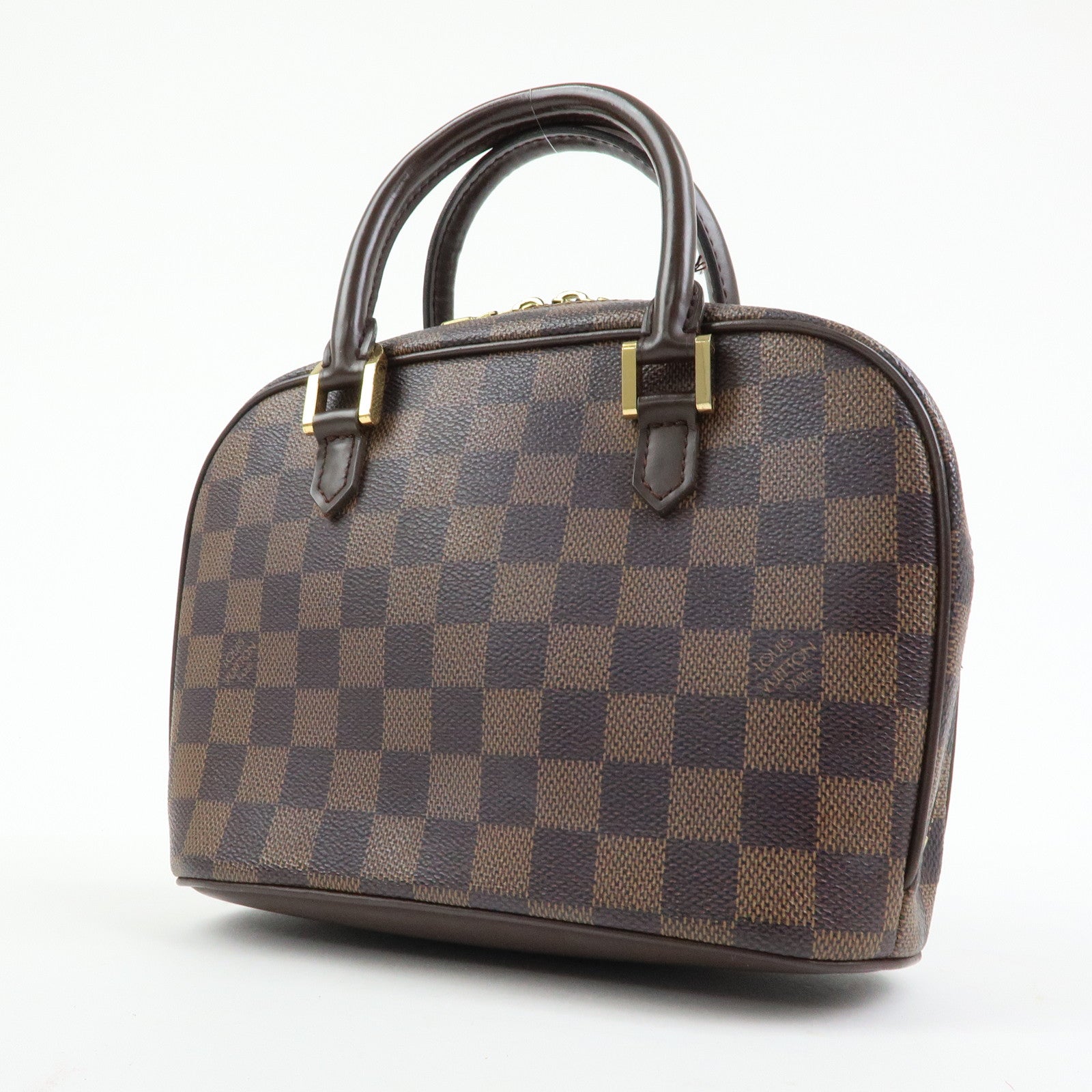 Louis Vuitton Saria Mini Damier Ebene Canvas Leather Hand Bag N51286
