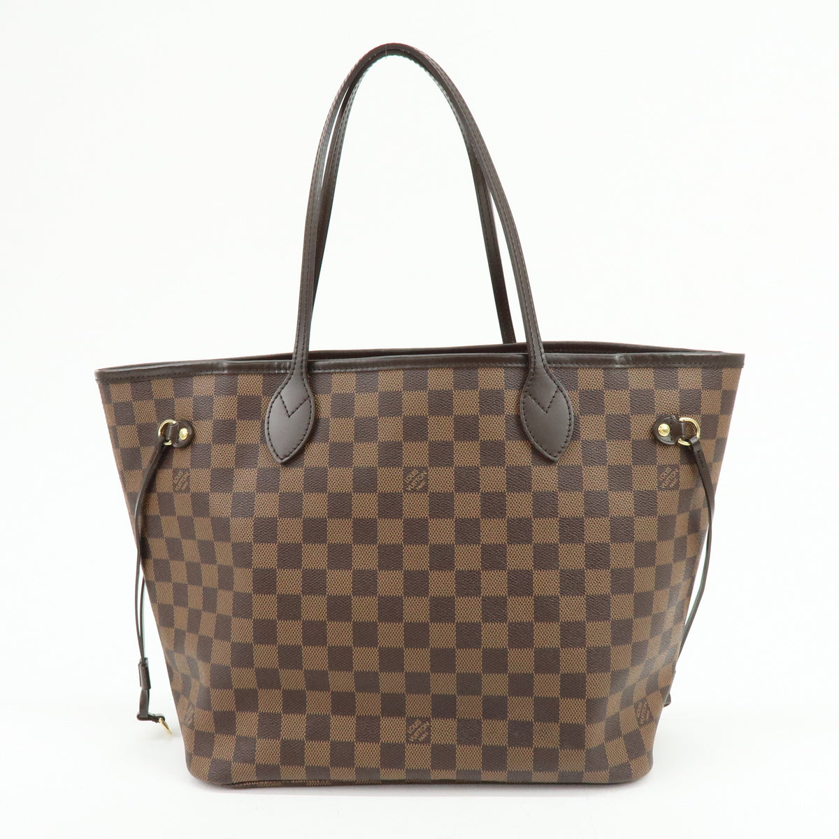 Louis Vuitton Damier Ebene Canvas Leather Neverfull MM Tote Bag N51105