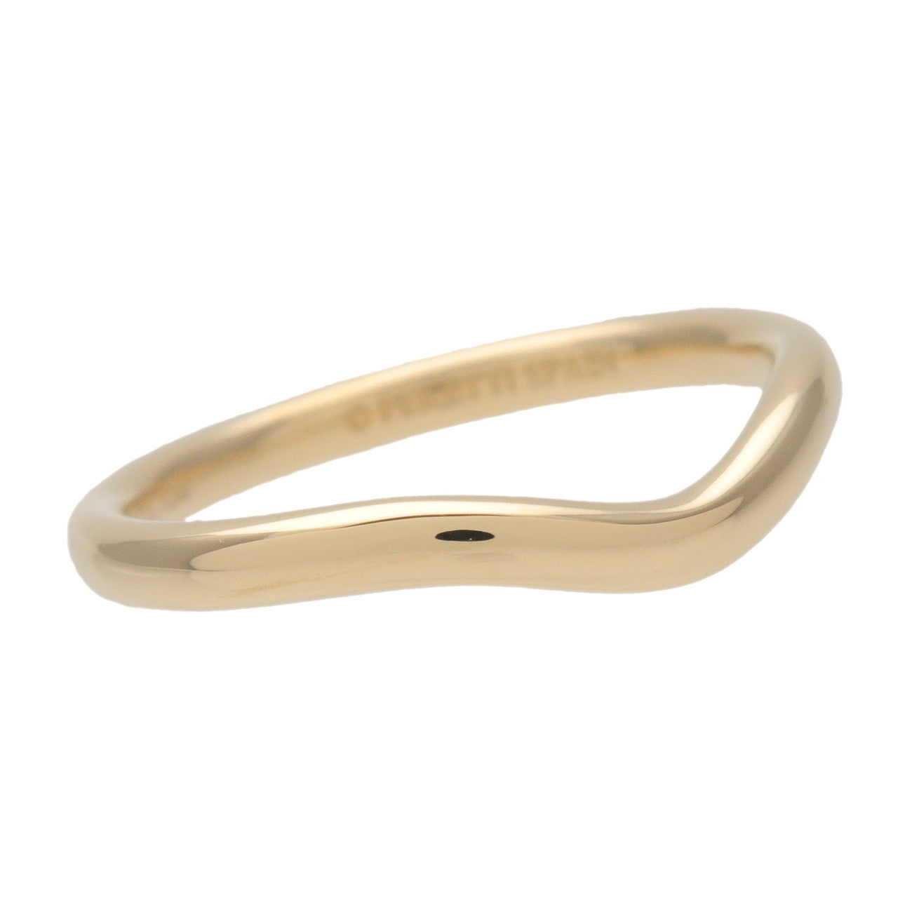 Tiffany & Co. Curved Band Ring K18 750YG Yellow Gold US4.75 EU48 HK10