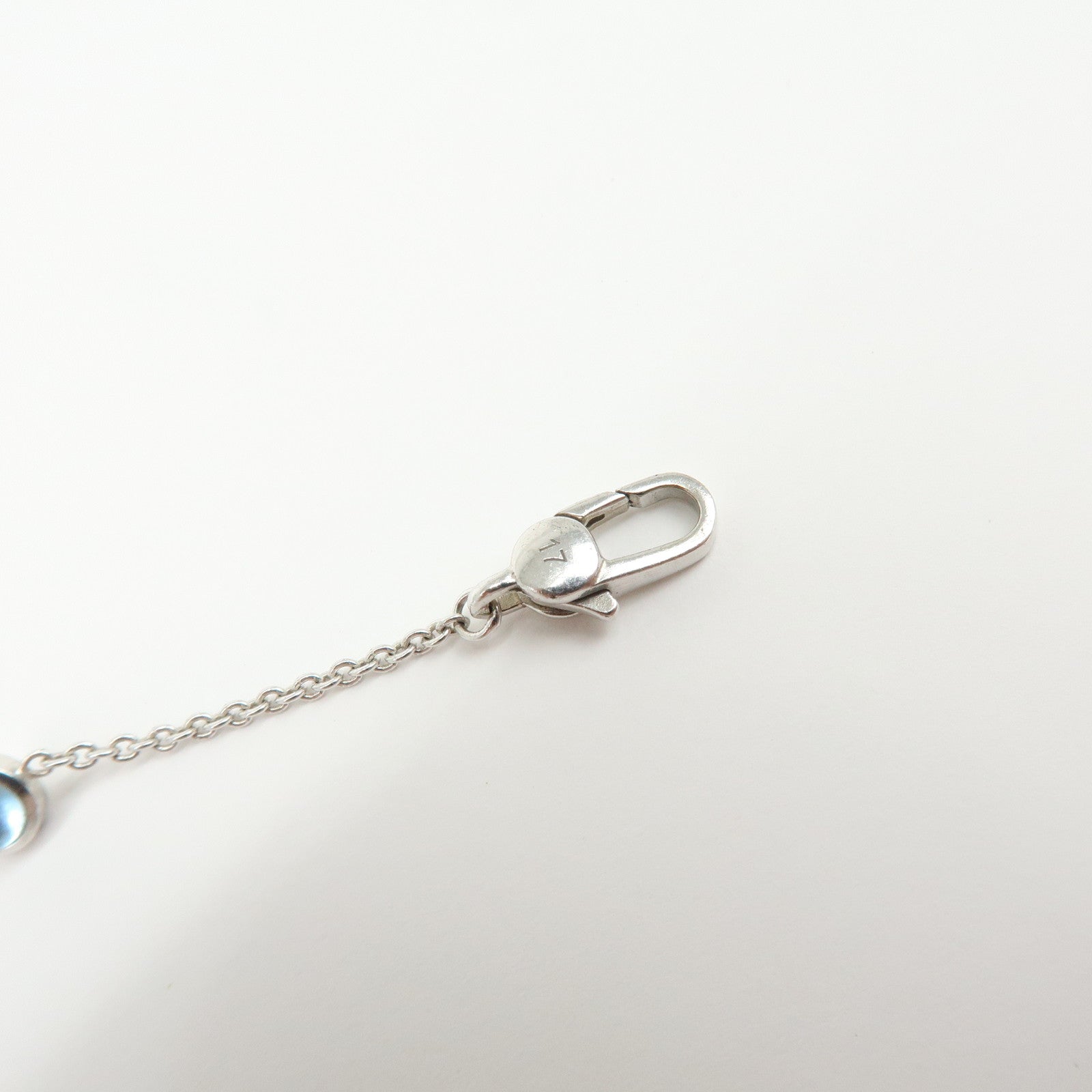GUCCI Blue Topaz Heart Charm Bracelet SV925 17 Silver Light Blue
