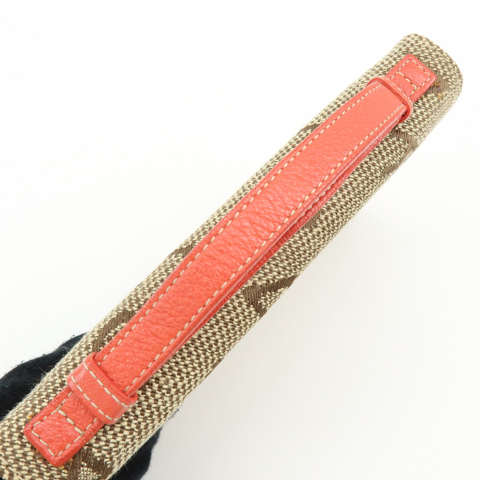 BVLGARI Logomania Jacquard Leather Bi-fold Long Wallet 2Way Bag Beige