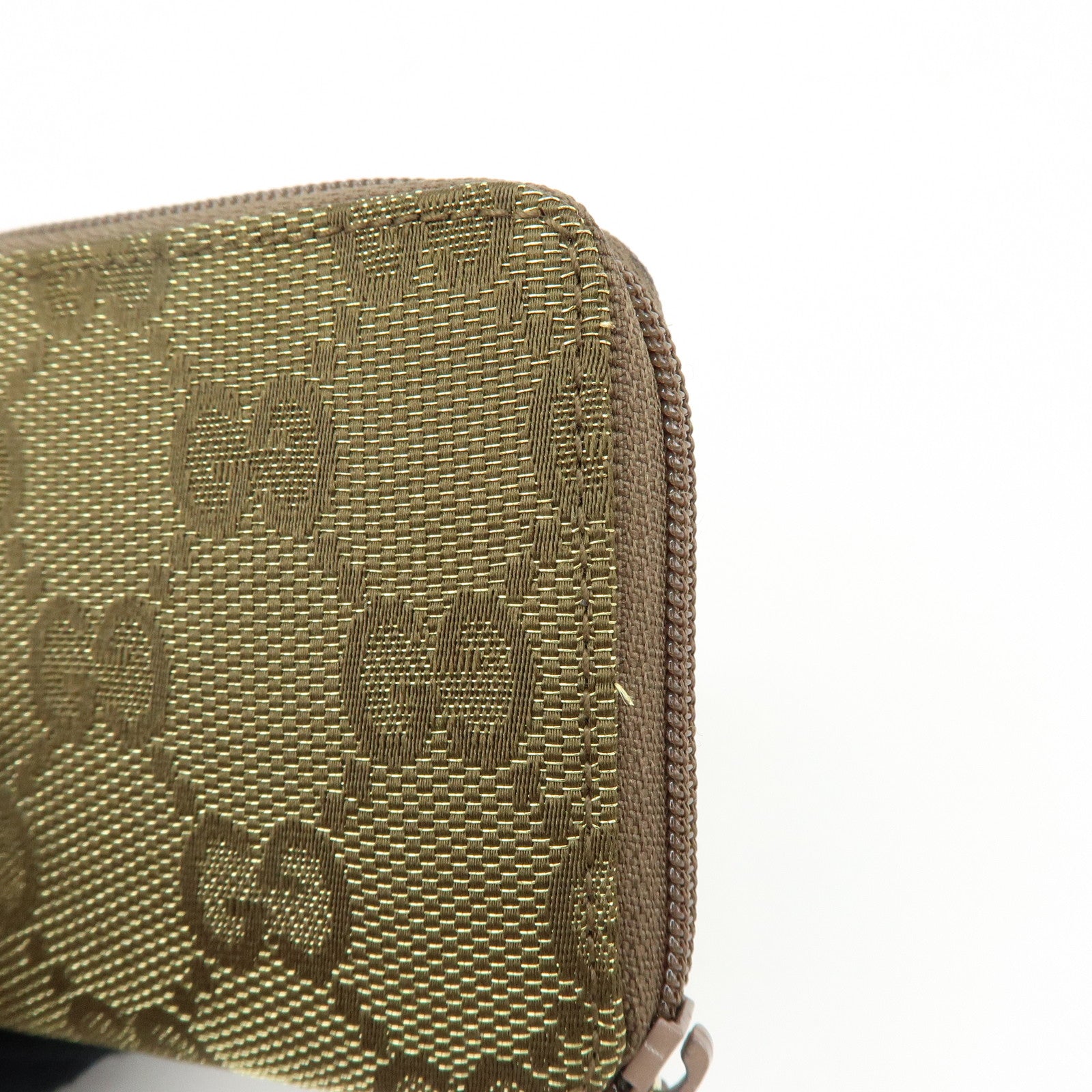 GUCCI GG Canvas Compact Coin Case Coin Purse Brown Khaki 030・0416