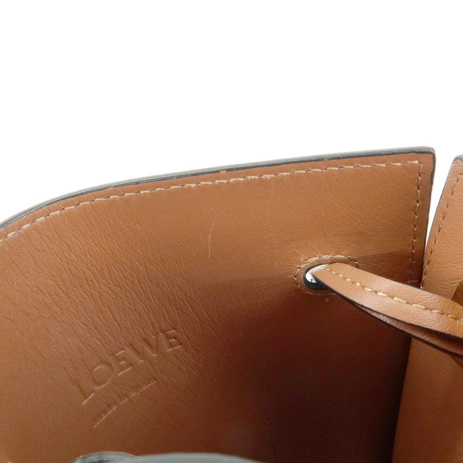 LOEWE Anagram Leather Dice Pocket Shoulder Bag Crossbody Bag Brown
