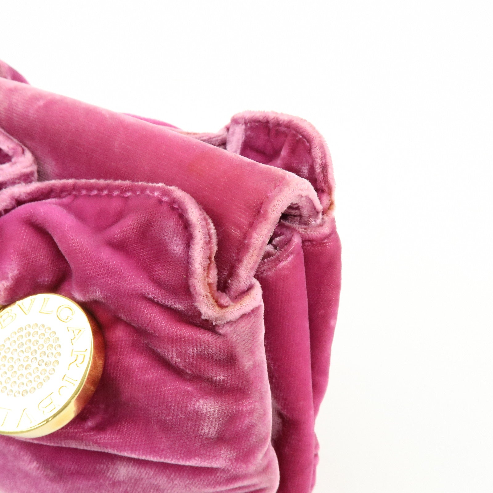 BVLGARI BVLGARI Velour Mini Clutch Bag Clutch Purse Pink
