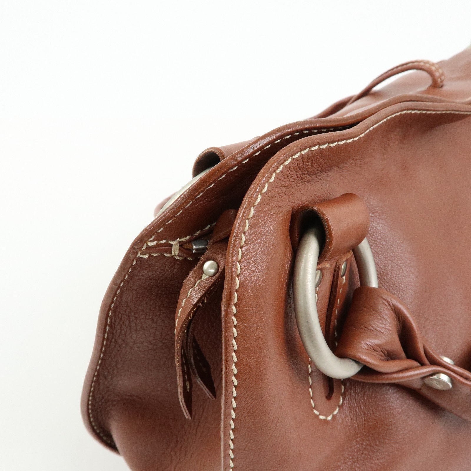 CELINE Bittersweet Leather Shoulder Bag Tote Bag Brown