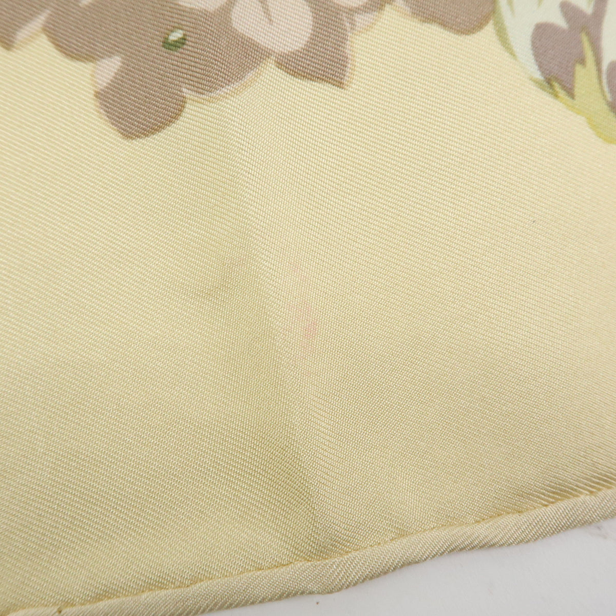 Christian Dior Silk 100% Scarf Hydrangea Print Beige Yellow Green