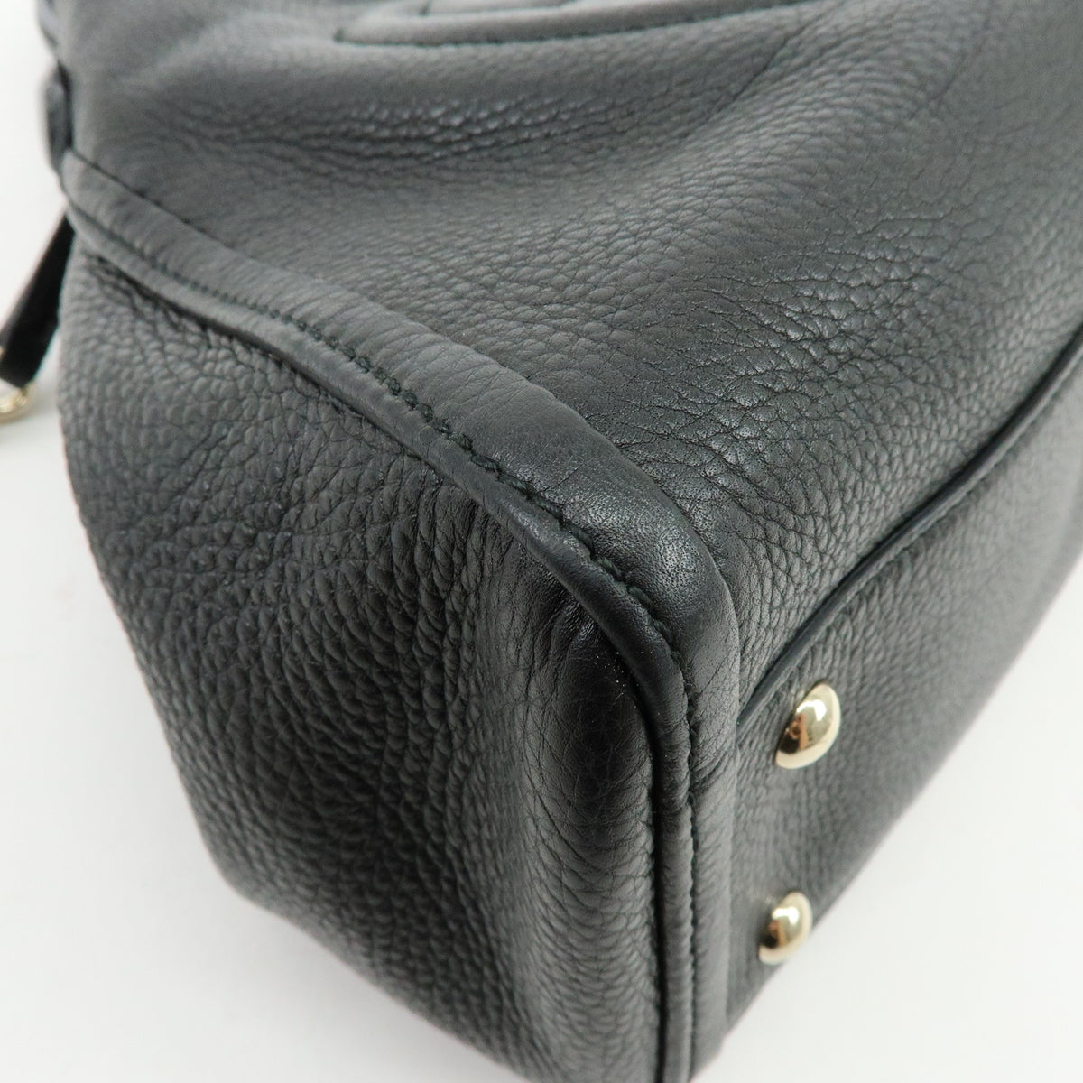 GUCCI SOHO Interlocking G Leather 2Way Bag Hand Bag Black 336751