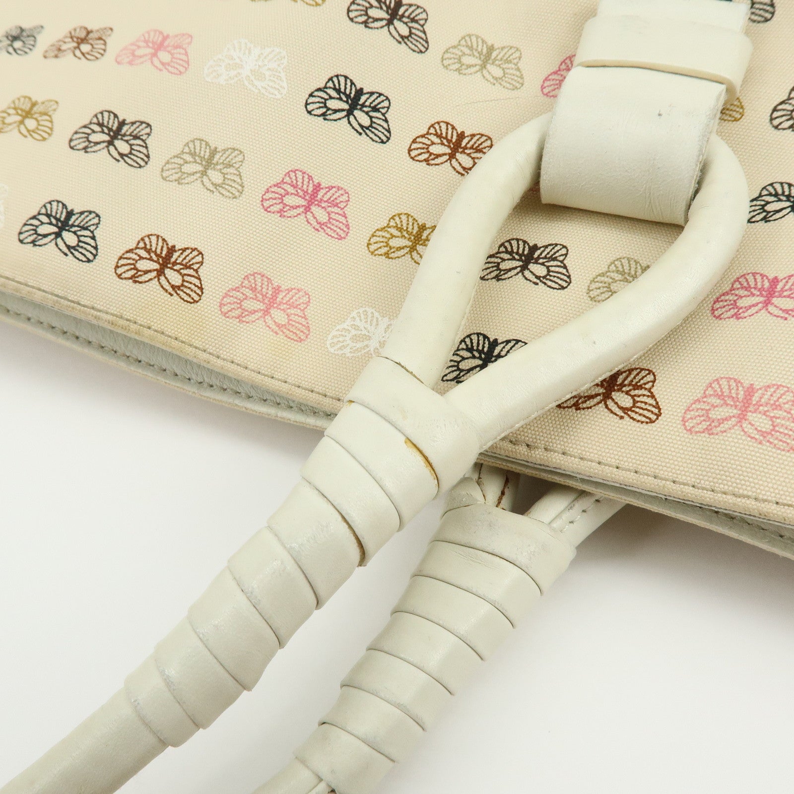 BOTTEGA VENETA Canvas Leather Shoulder Bag Tote Bag Light Pink