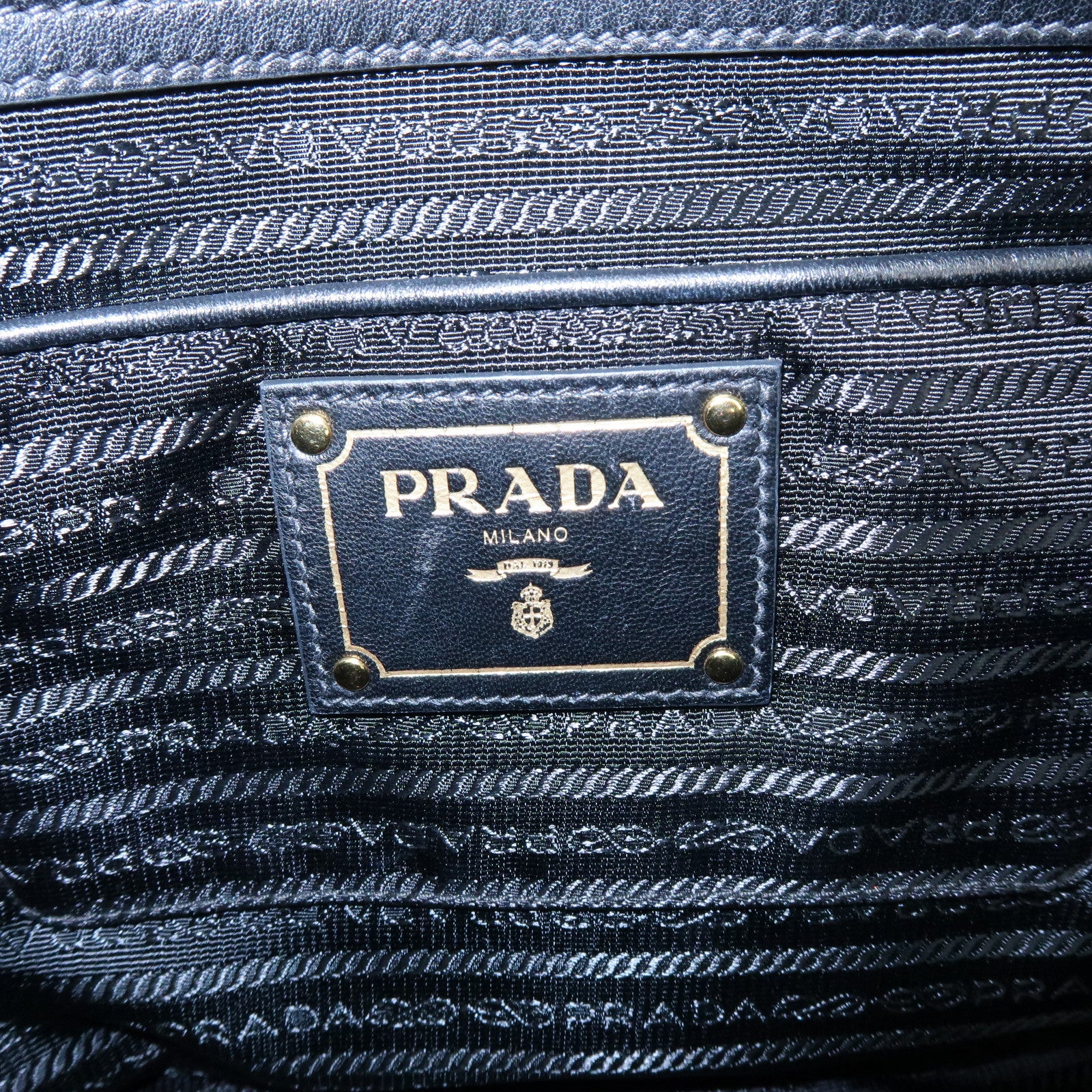 PRADA Tessuto Gaufre Nylon Leather 2Way Bag Hand Bag Black B1788M