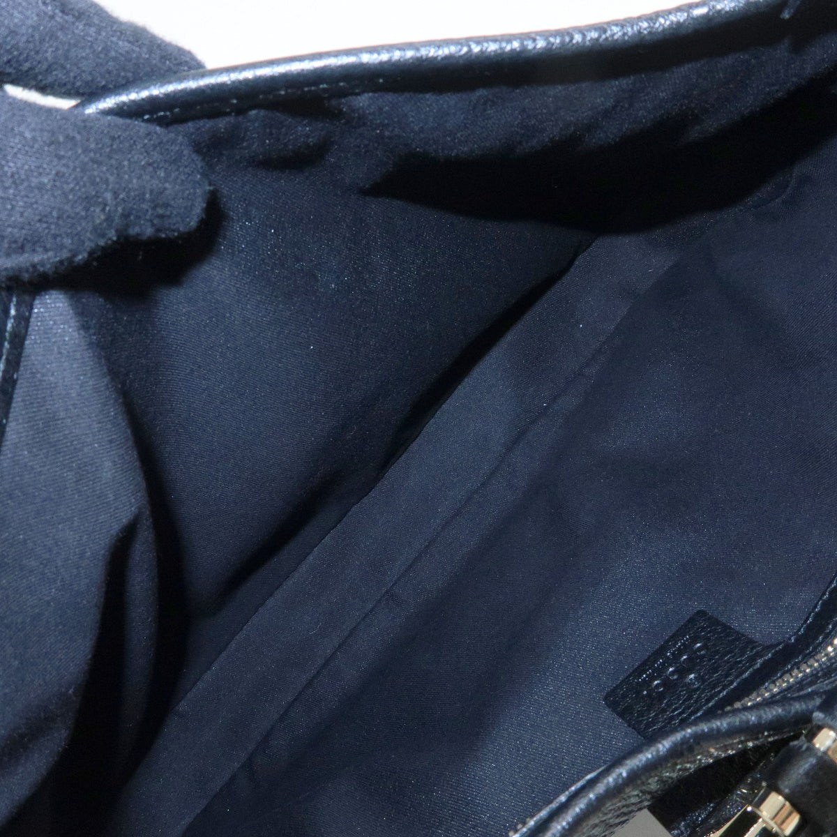 GUCCI Logo Leather Shoulder Bag Hand Bag Black 130779