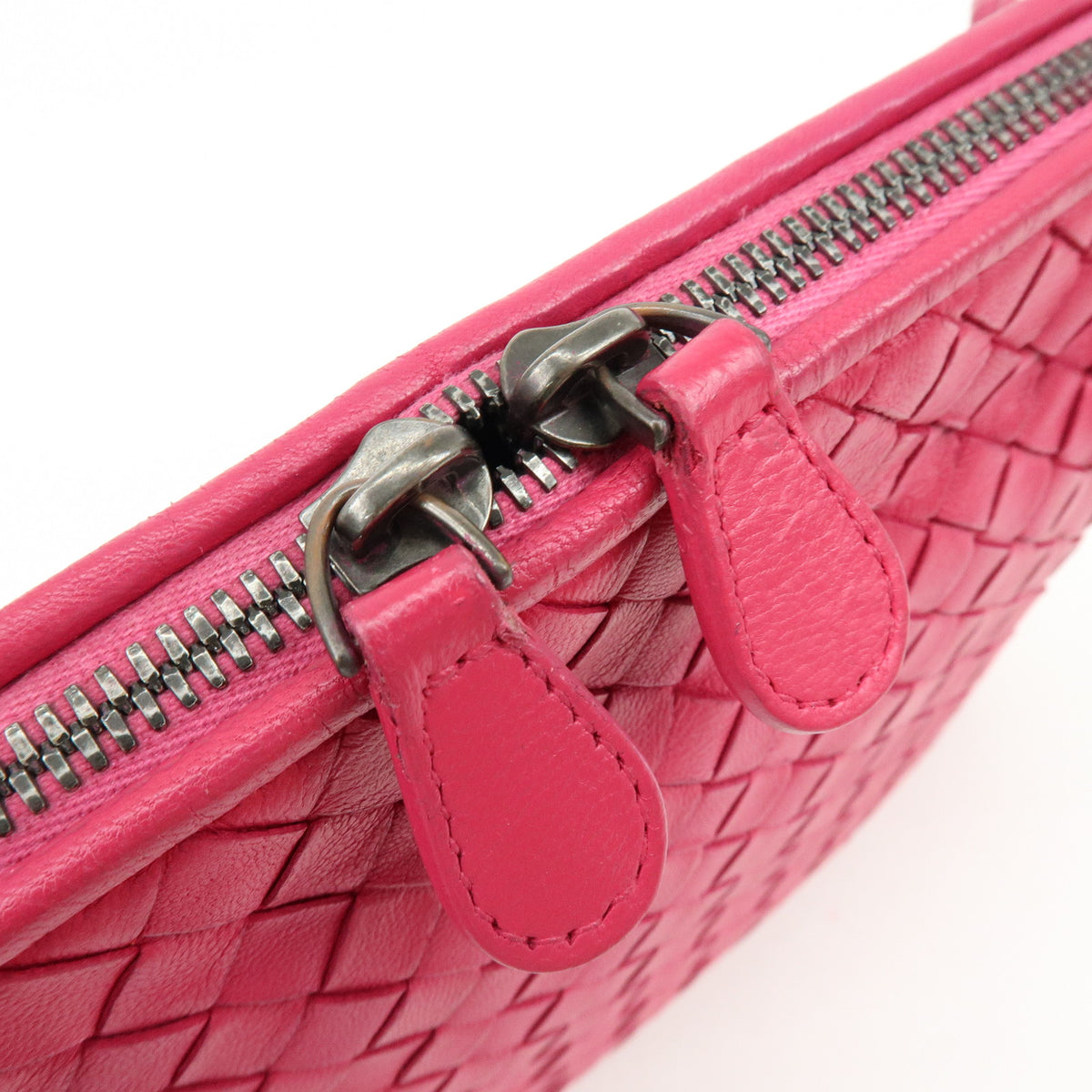 BOTTEGA VENETA Inttrecciato Nodini Leather Shoulder Bag Pink