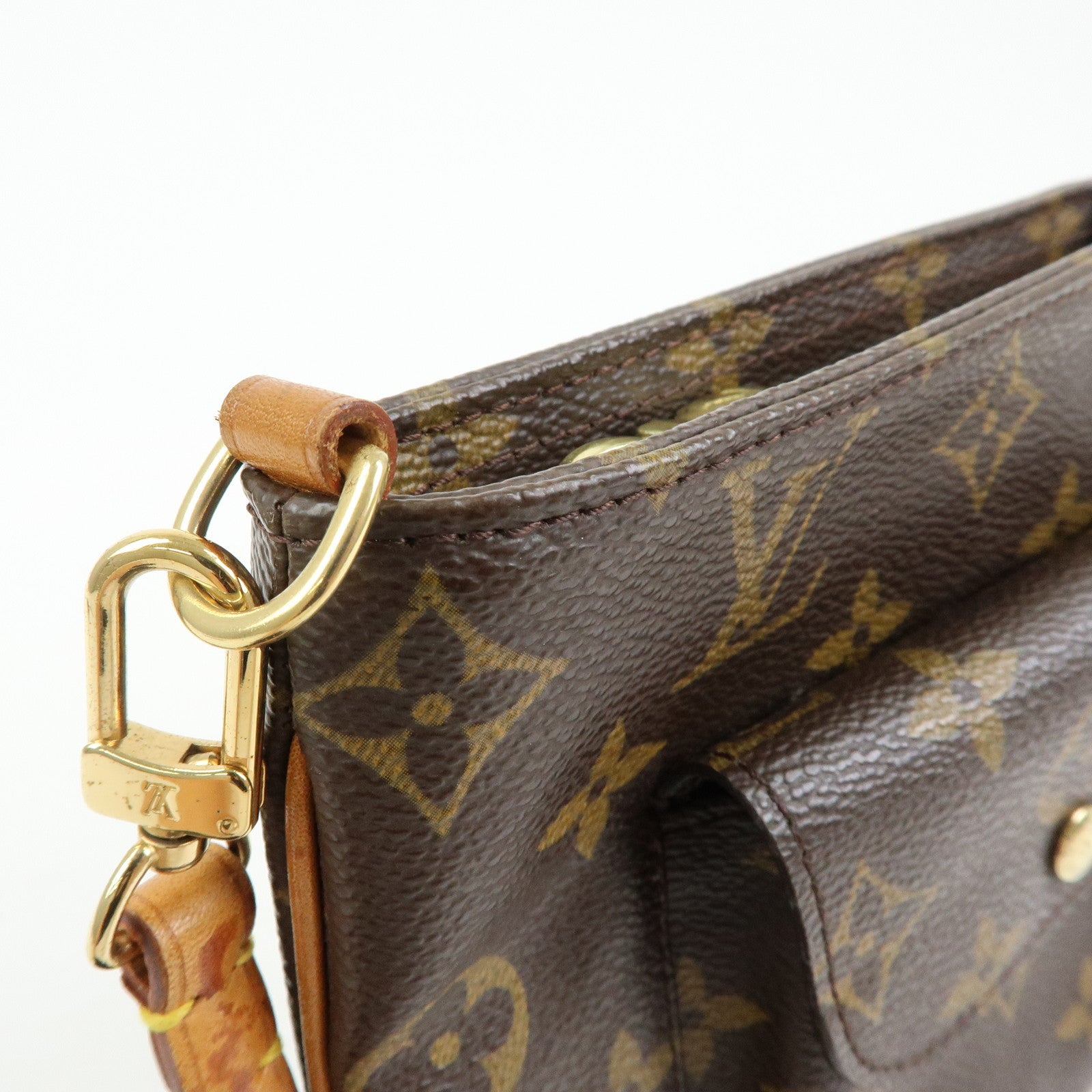 Louis Vuitton Monogram Partition Pouch Wristlet Bag Brown M51901