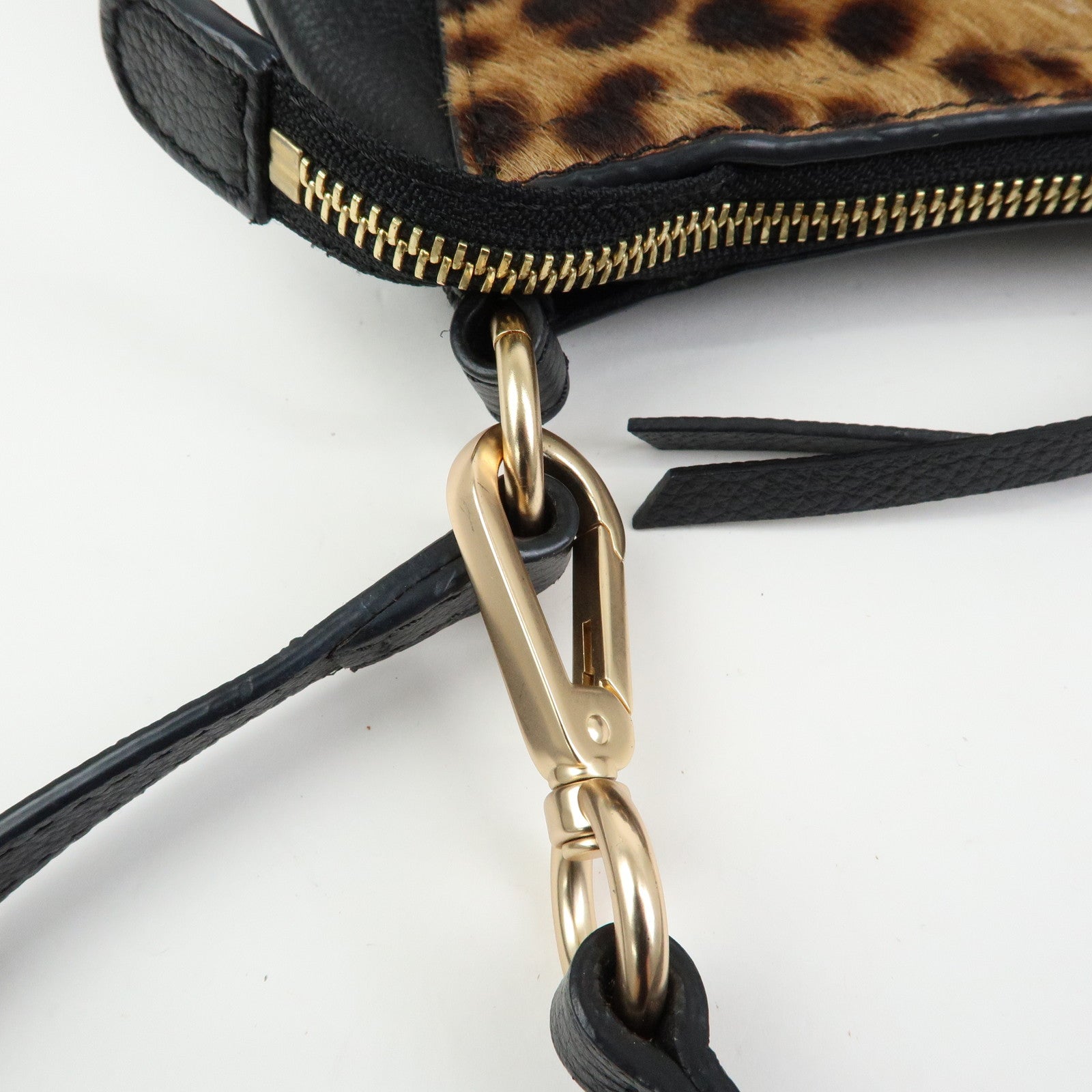 Chloe See By Chloe Joan Leather Unborn Calf 2Way Bag Leopard Black