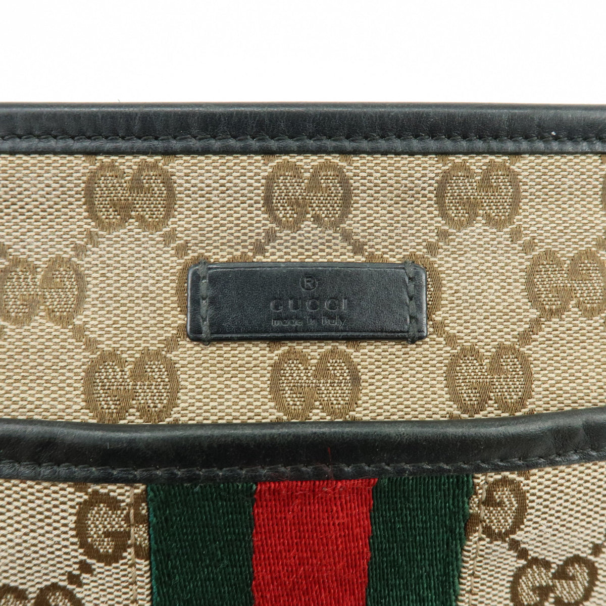GUCCI Sherry GG Canvas Leather Shoulder Bag Crossbody Bag 388926