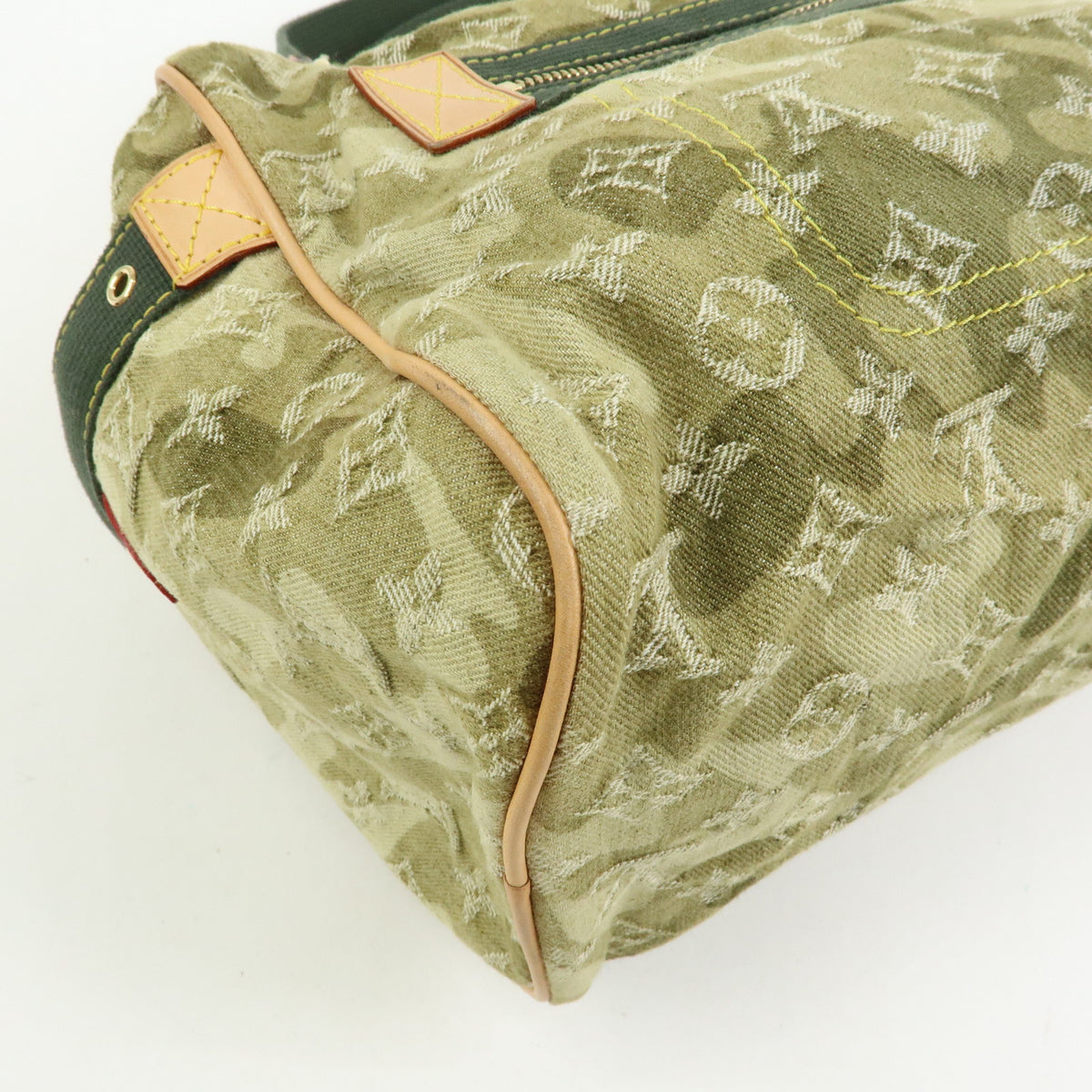Louis Vuitton Monogramouflage Lys Denim Leather Boston Bag Green M95771