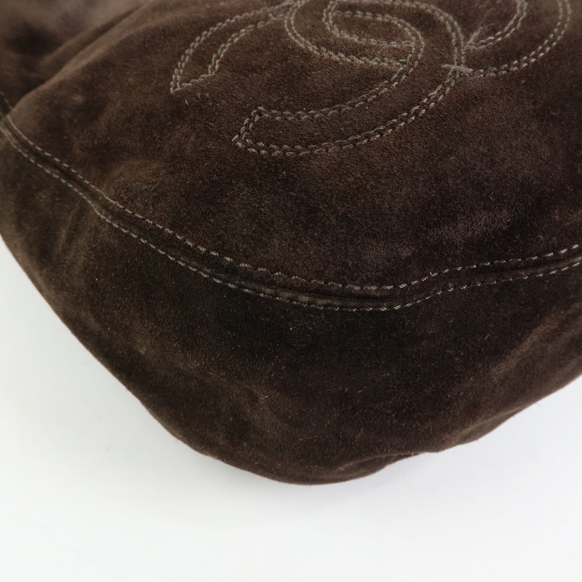 CHANEL COCO Mark Suede Plastic Chain Shoulder Bag Crossbody Bag Brown