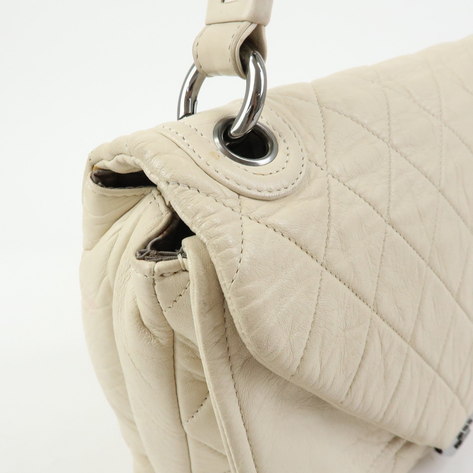 CHANEL Matelasse COCO Mark Calf Leather Double Flap Shoulder Bag