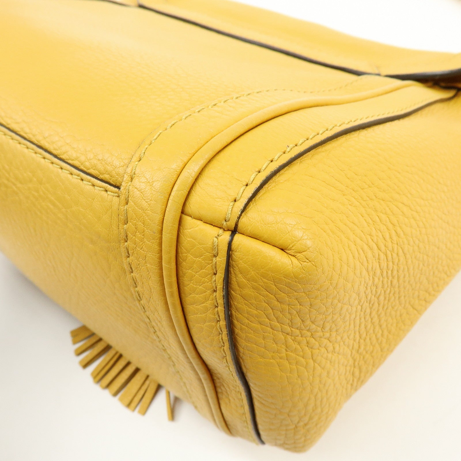 GUCCI Bamboo Bella Leather 2Way Shoulder Bag Yellow 282301