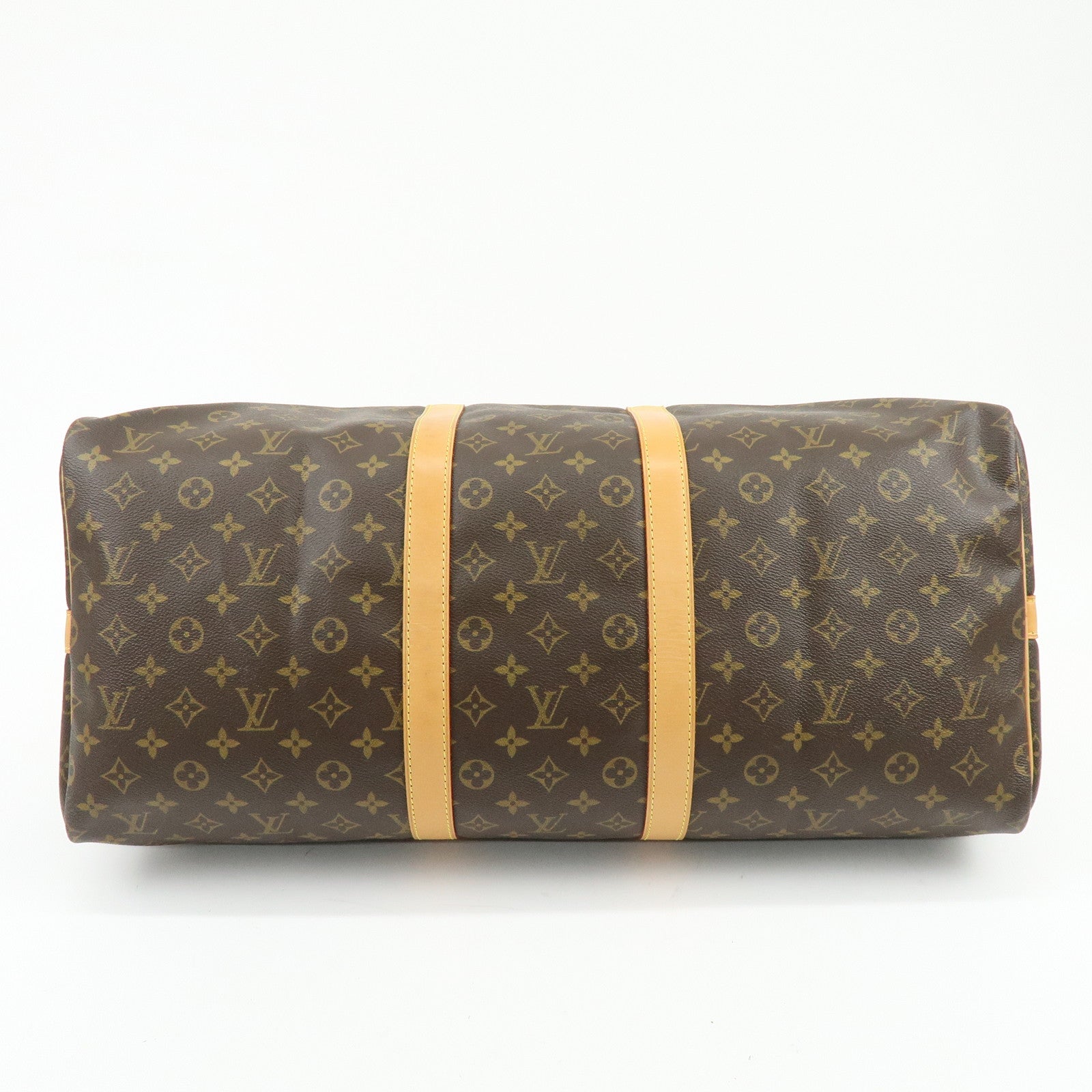 Louis Vuitton Monogram Keep All Bandouliere 55 Boston Bag Brown M41414