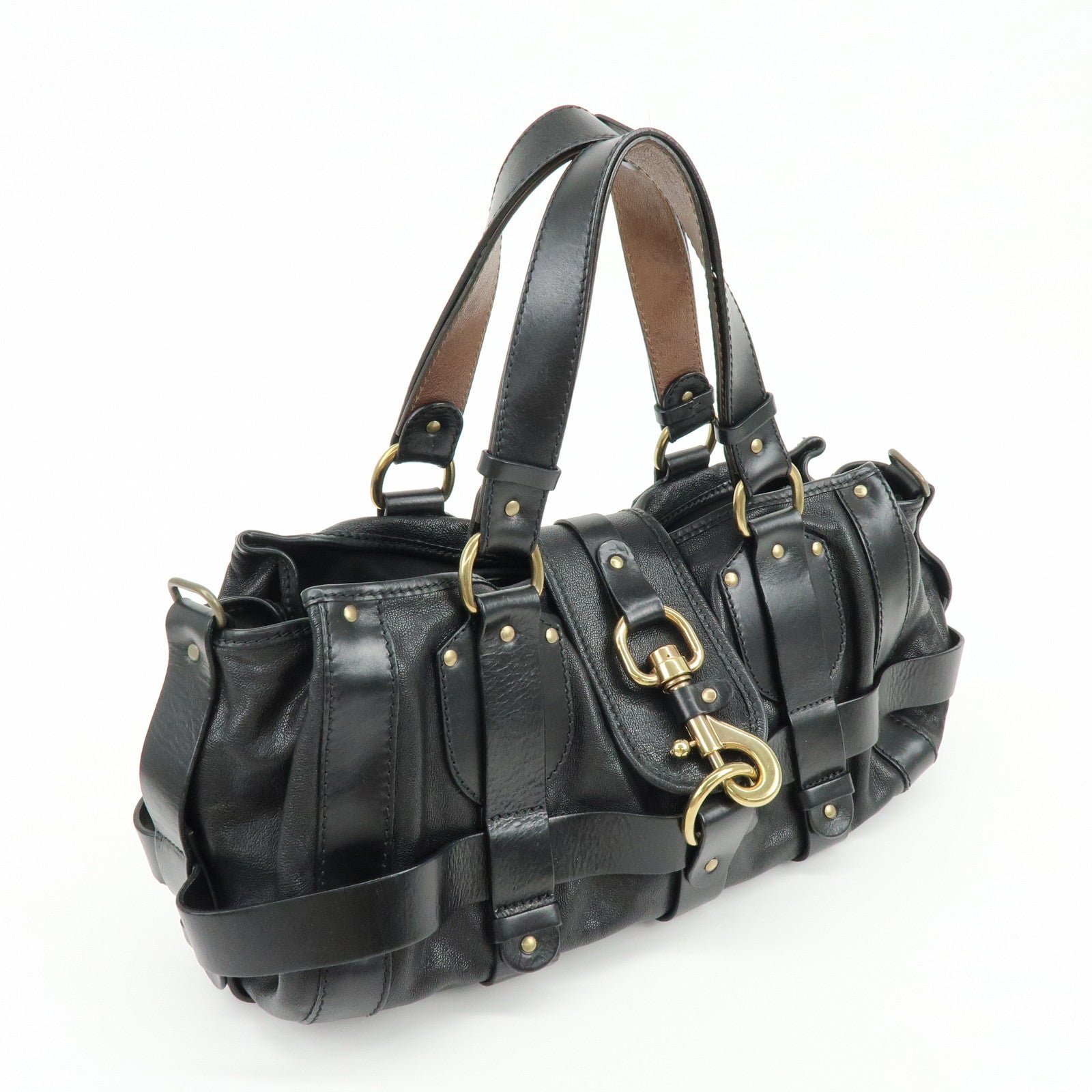 Chloe Kerala Leather Shoulder Bag Hand Bag Satchel Bag Black