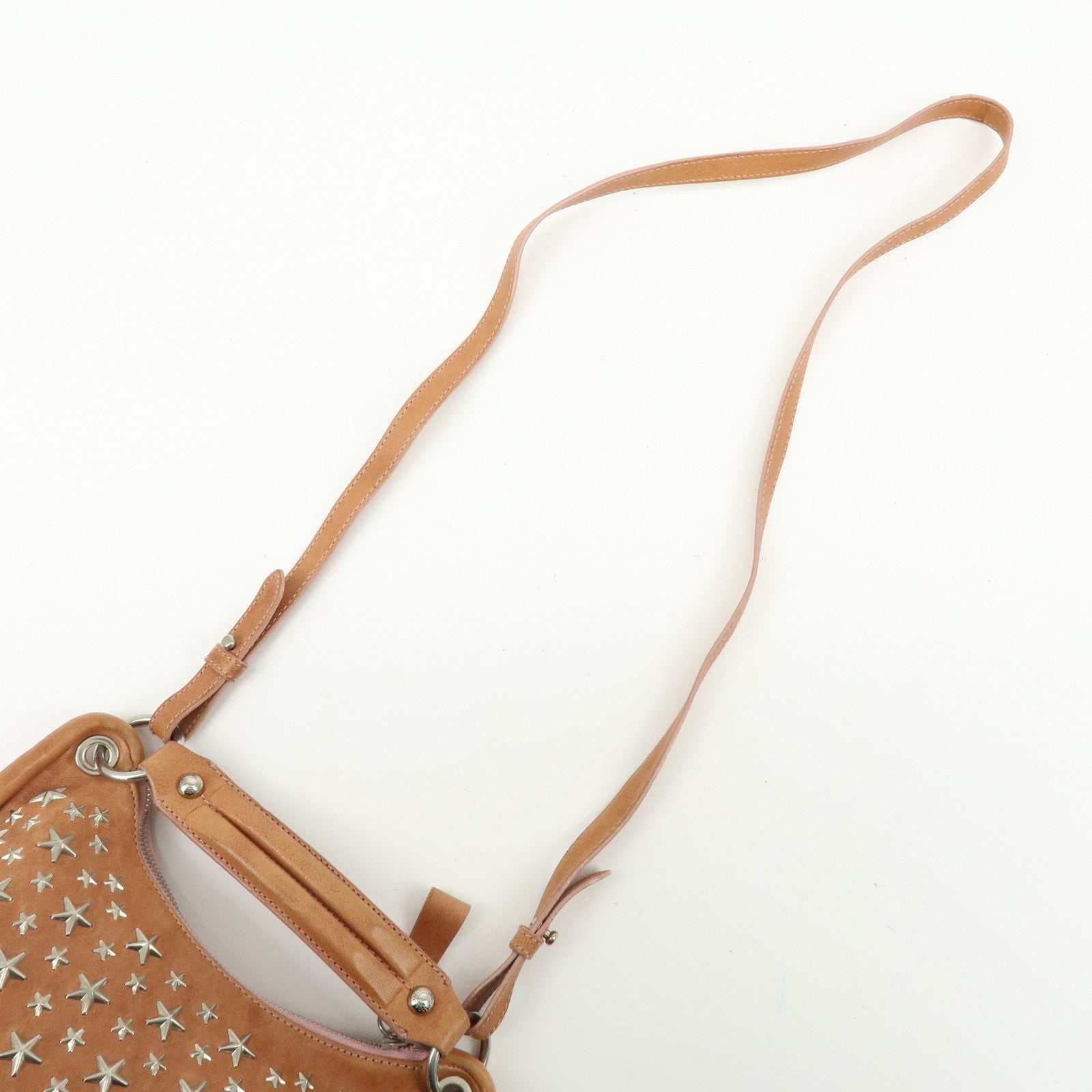 JIMMY CHOO Logo Star Studs Stella 2Way Bag Shoulder Bag Hand Bag Brown