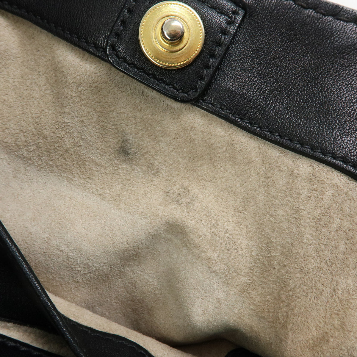 PRADA Soft Calf Leather Tote Bag Shoulder Bag Black BR4691