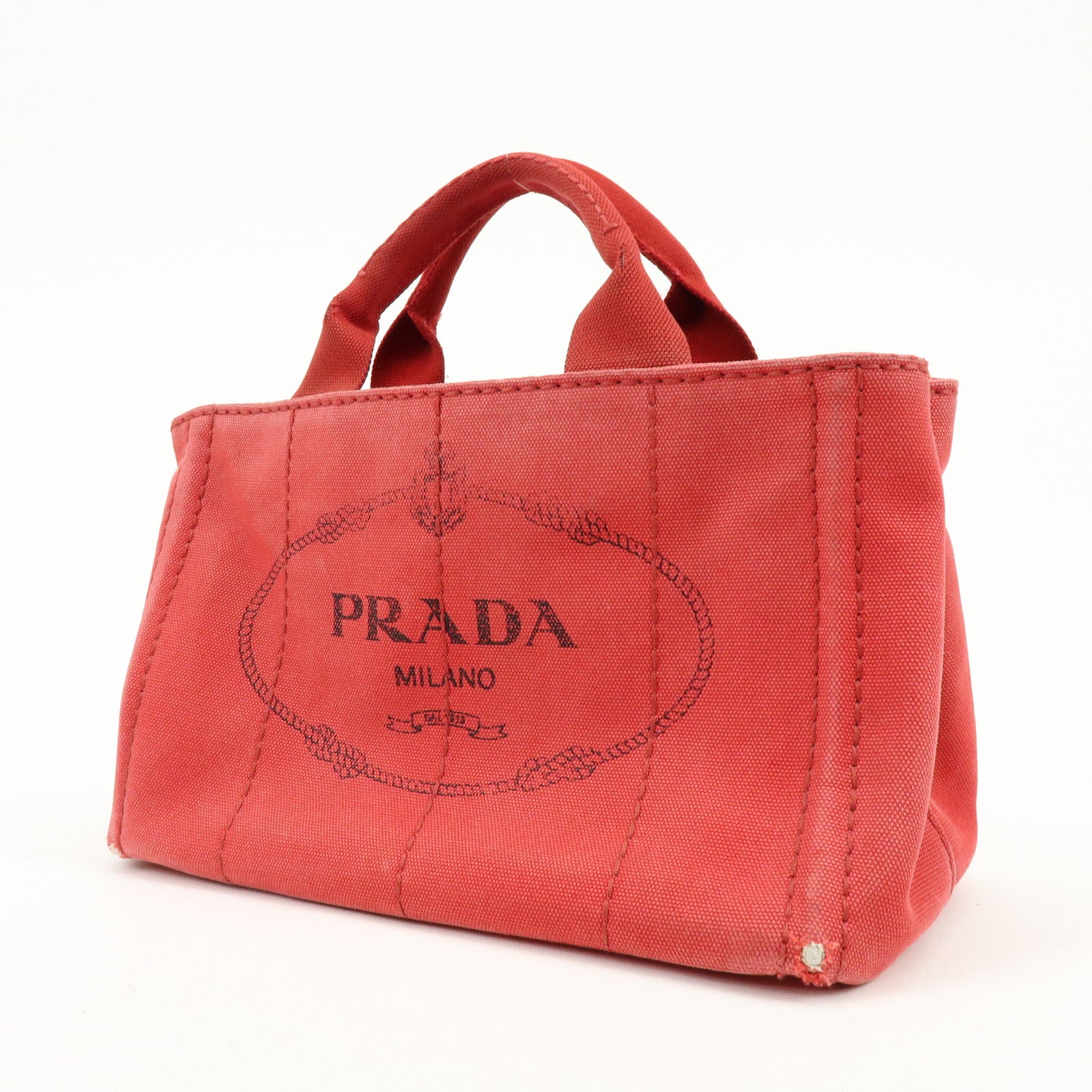 PRADA Triangle Logo Canapa Mini Canvas 2Way Hand Shoulder Bag B2439G
