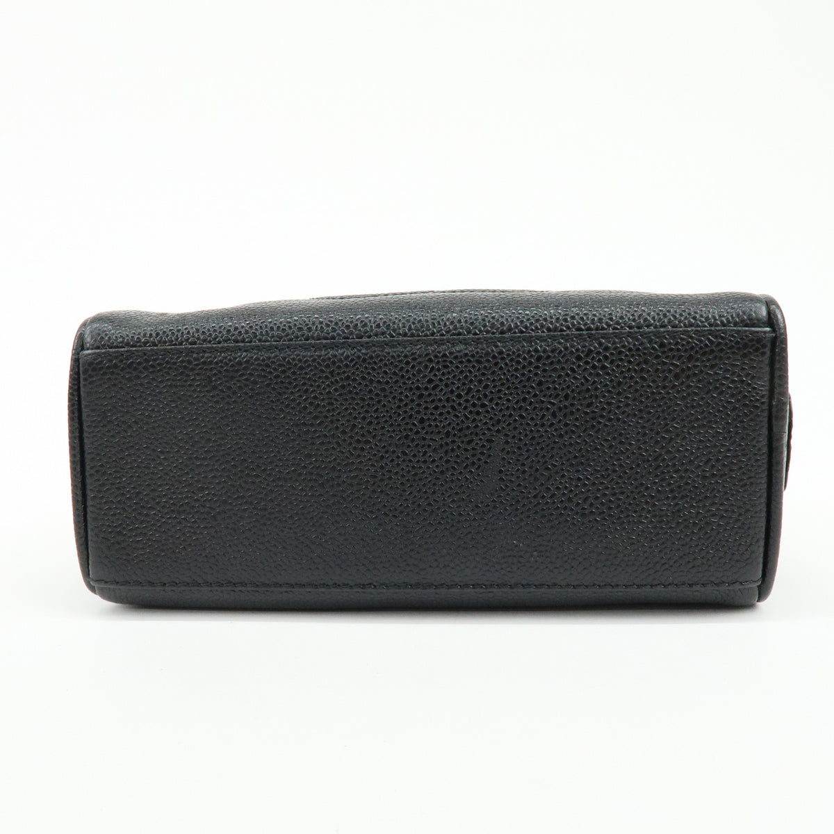 CHANEL COCO Mark Caviarskin Cosmetic Pouch Makeup Case Black
