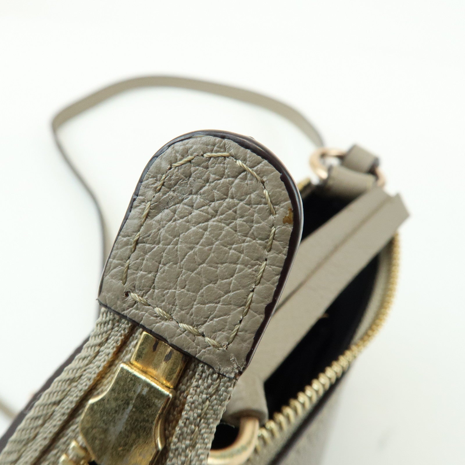 Chloe See by Chloe Joan Leather Suede Mini 2Way Bag Hand Bag Greige