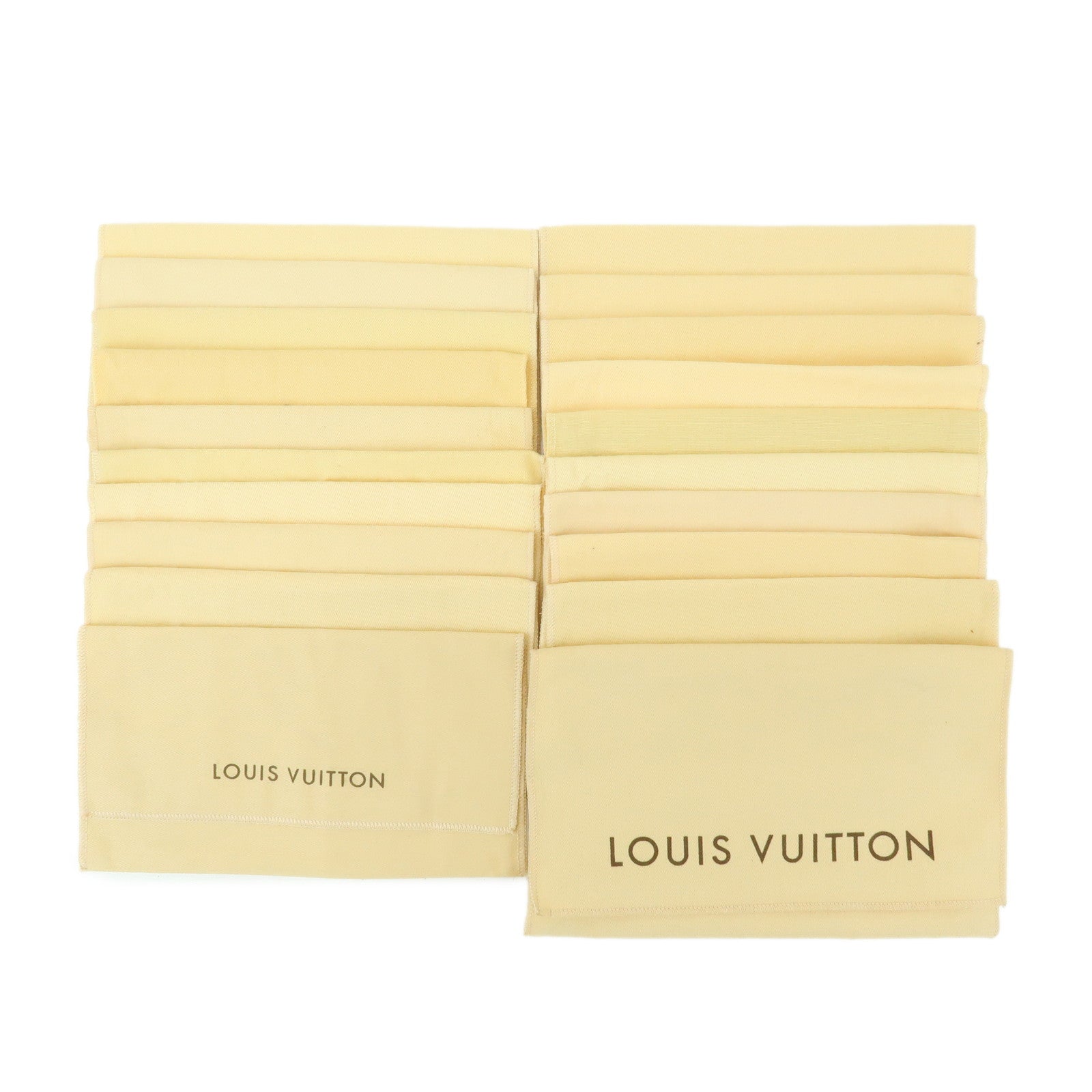 Loiuis Vuitton Set Of 20 Dust Bag Flap Style Beige