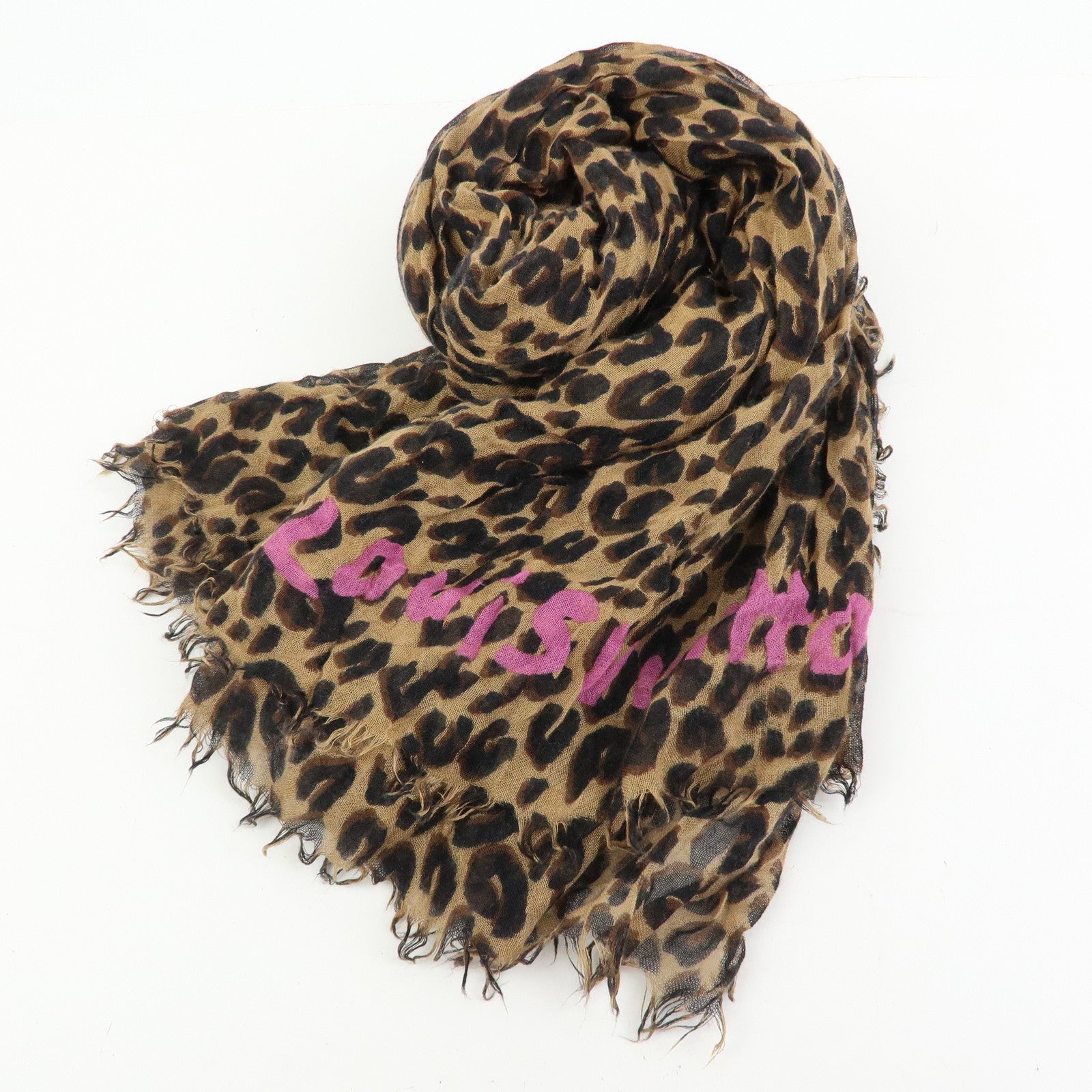 Louis Vuitton Etole Cashmere Silk Scarf Leopard Brown M72215