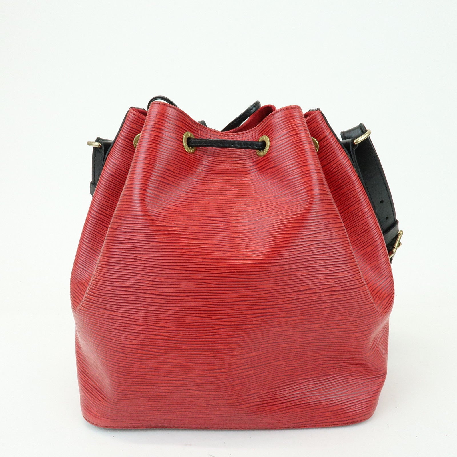 Louis Vuitton Epi Petit Noe Shoulder Bag Noir Castilian Red M44172