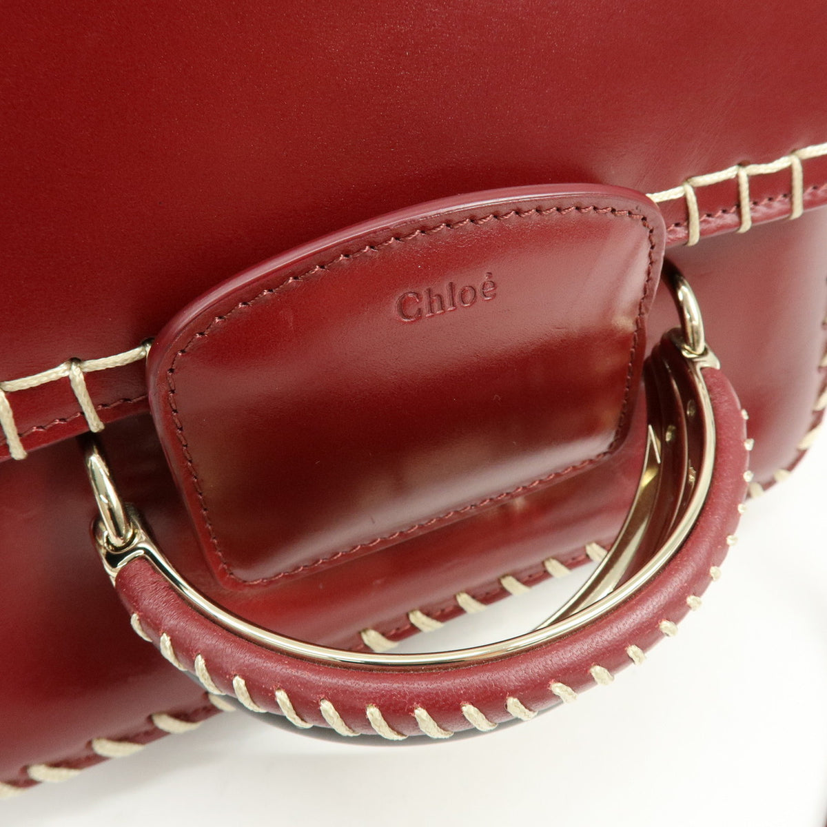 Chloe KATTIE Leather Shoulder Bag Crossbody Bag Wine Red