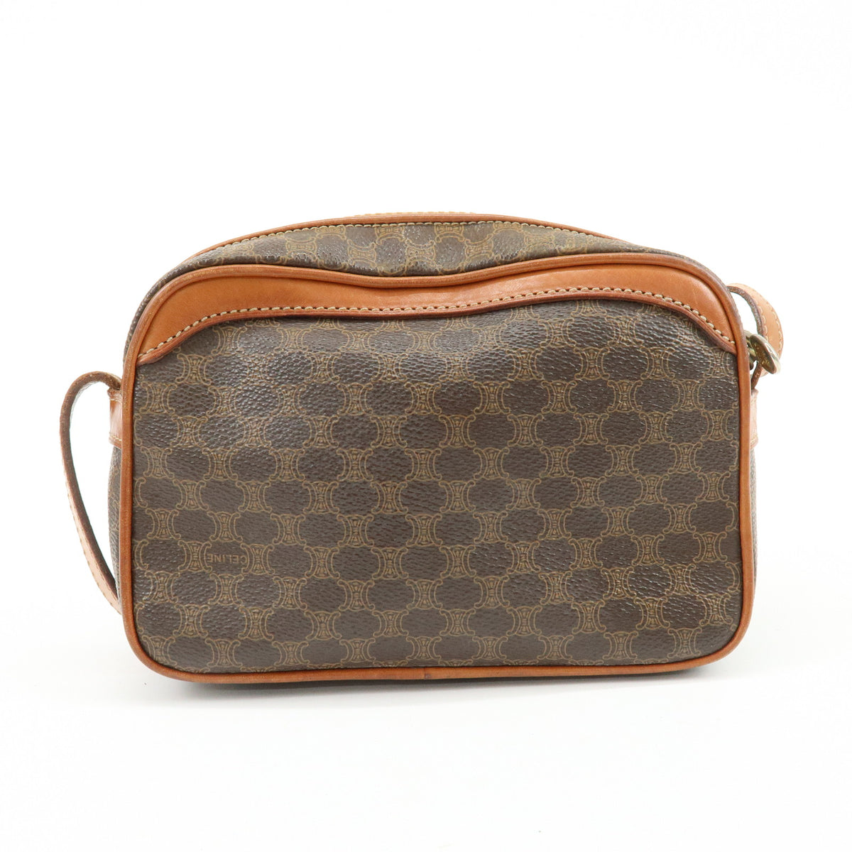 CELINE Macadam PVC Leather Shoulder Bag Crossbody Bag Brown