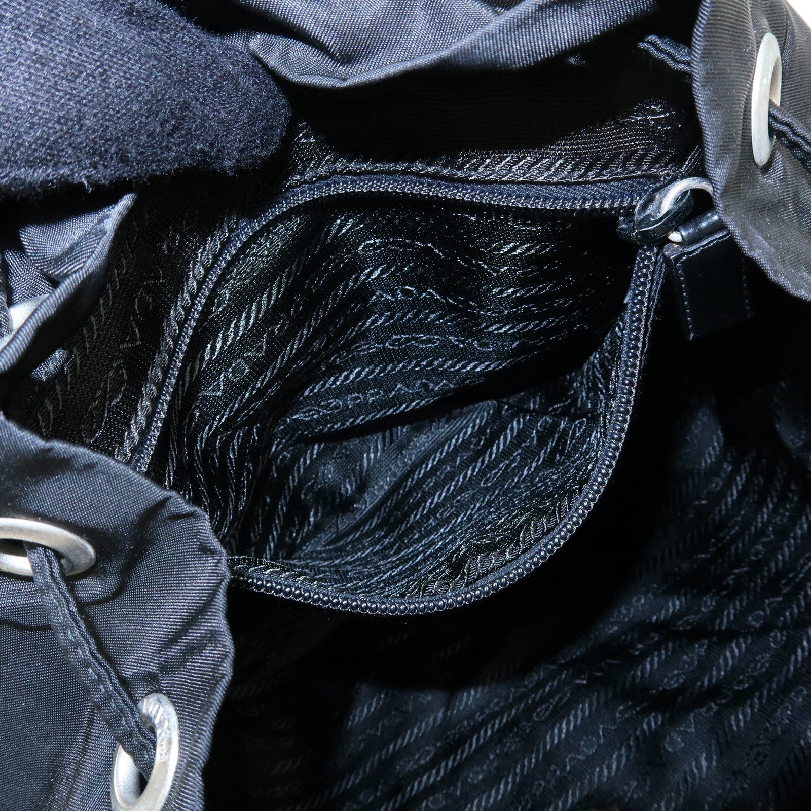 PRADA Triangle Logo Nylon Backpack Rucksack Black 1BZ005