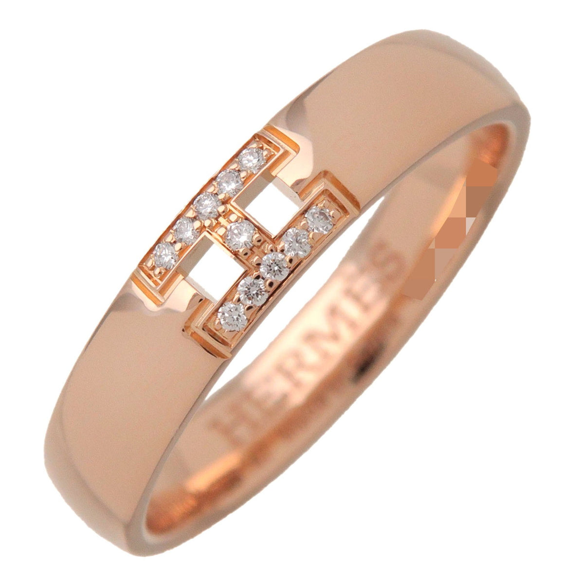 HERMES Ever Hercules 11P Diamond Ring K18 750PG #47 US4 EU47 HK8