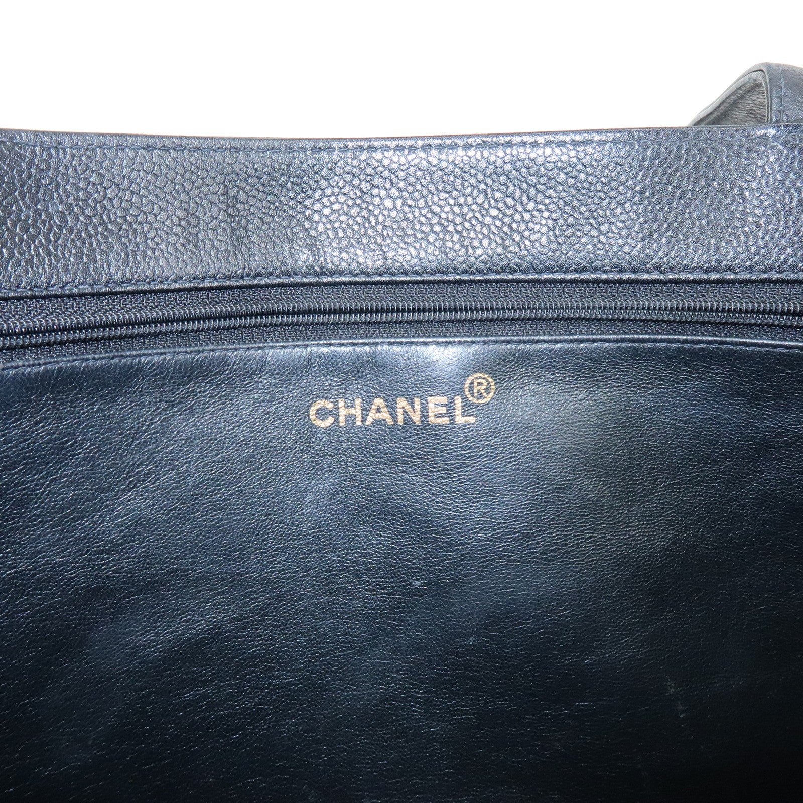 CHANEL COCO Mark Caviarskin Tote Bag Shoulder Bag Black