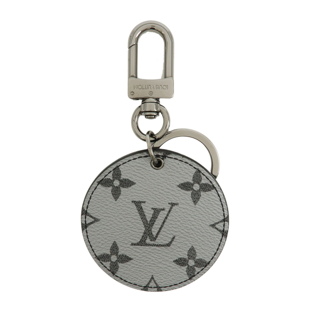 Louis Vuitton Monogram Split Porte Cles Canvas Key Charm Silver MP1985