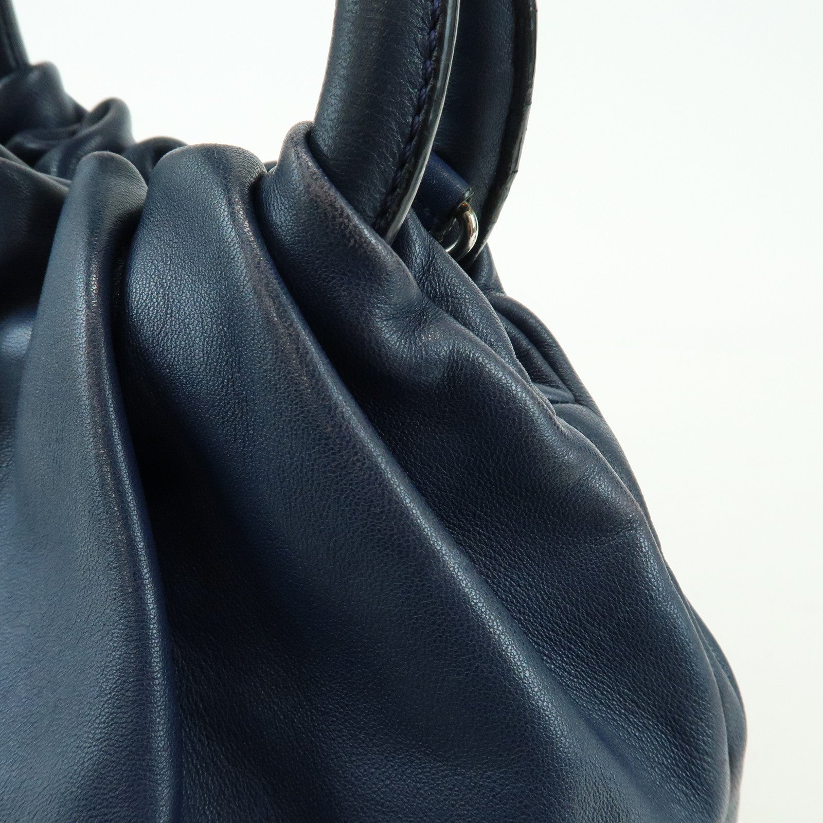 LOEWE Anagram Nappa Leather 2Way Bag Hand Bag Shoulder Bag Navy