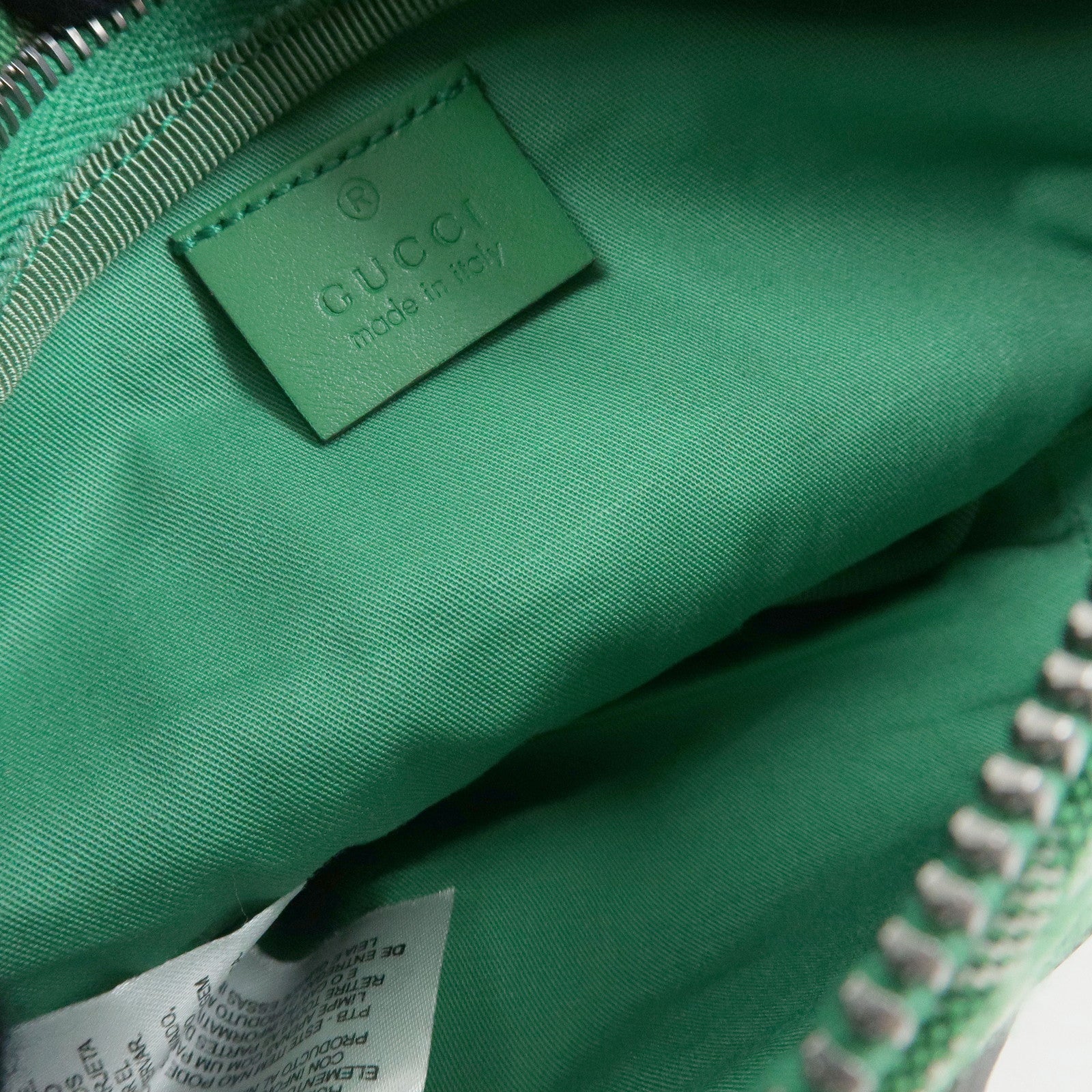 GUCCI Children's Sherry Canvas Leather Body Bag Waist Bag Green 502095