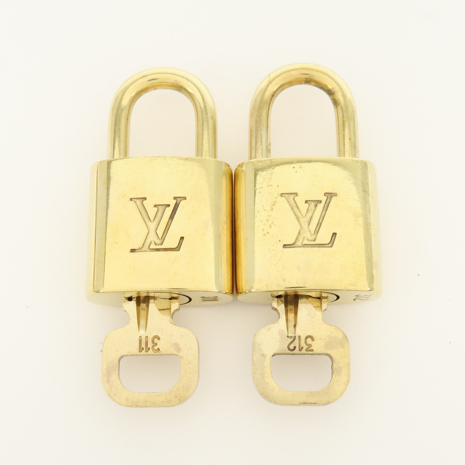 Louis Vuitton Lot of 10 Lock & Key Cadena Key Lock Gold