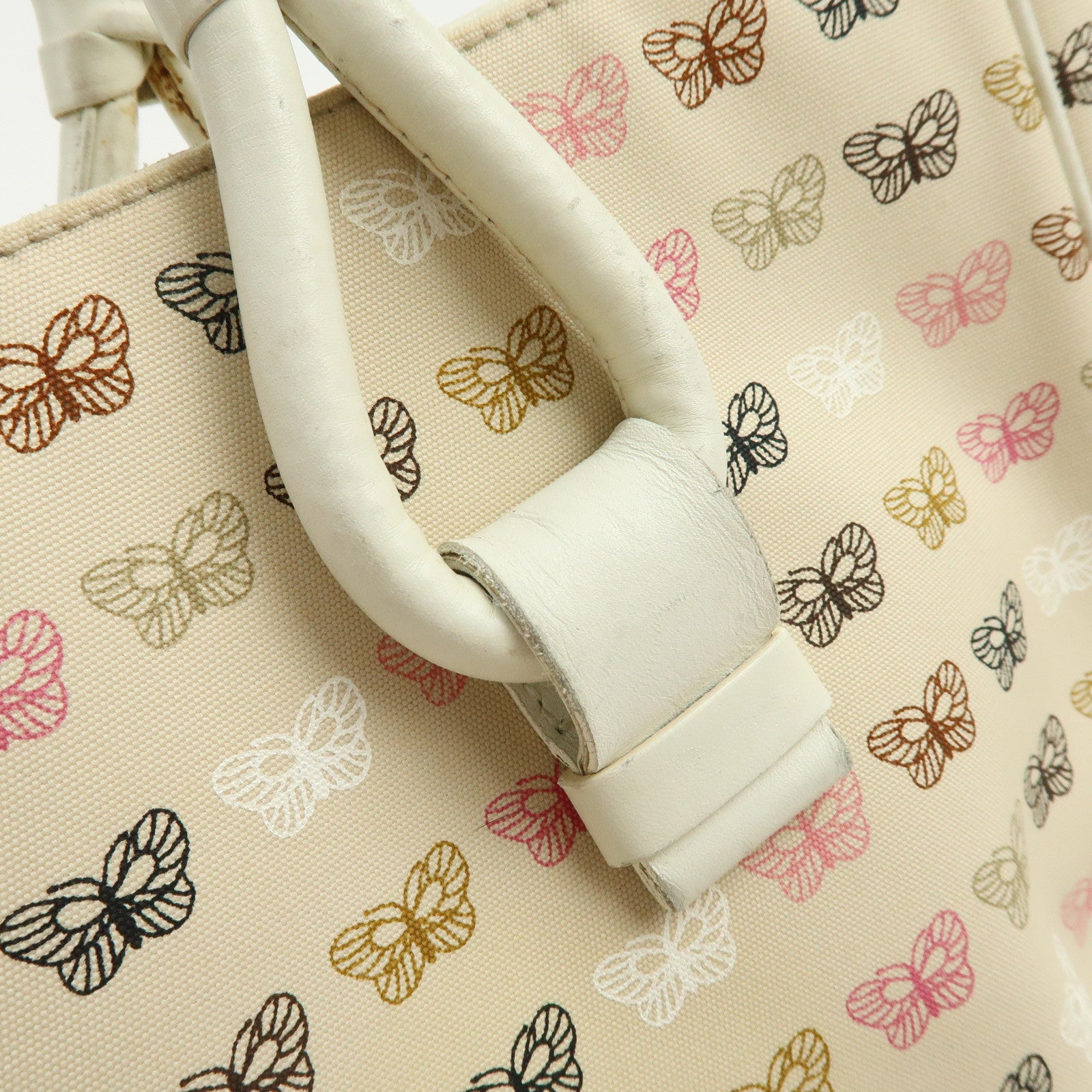 BOTTEGA VENETA Canvas Leather Shoulder Bag Tote Bag Light Pink