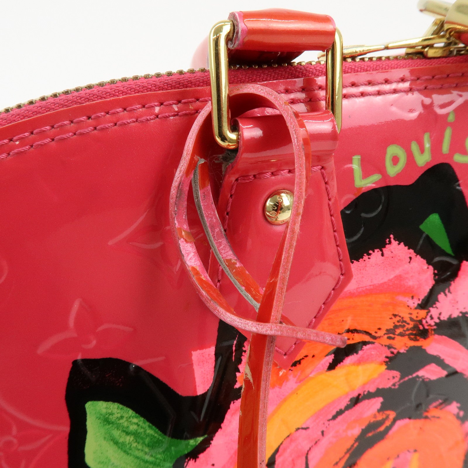 Louis Vuitton Monogram Rose Vernis Alma MM Hand Bag Rose Pop M93686