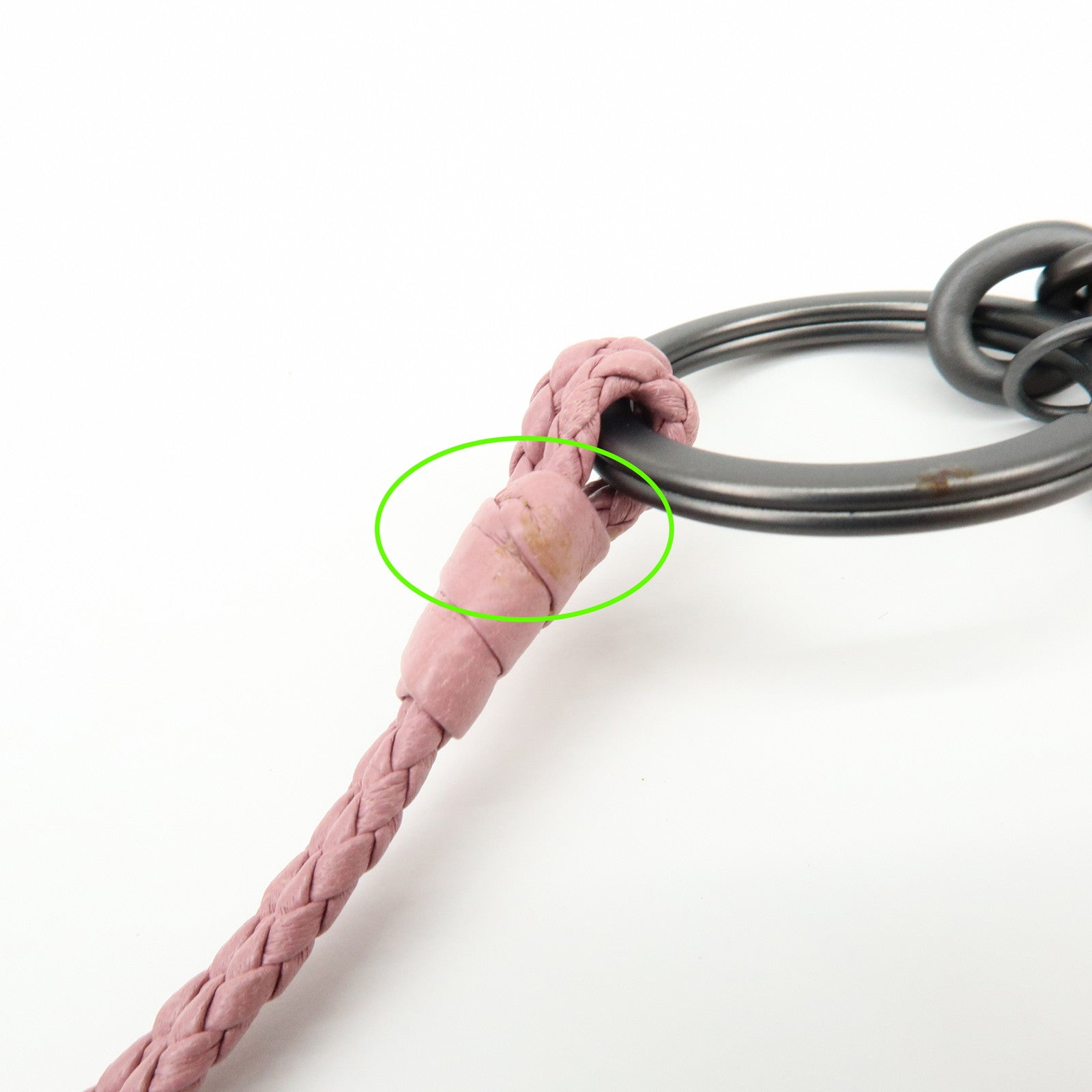 BOTTEGA VENETA Intrecciato Leather Bag Charm Whistle Motif Pink