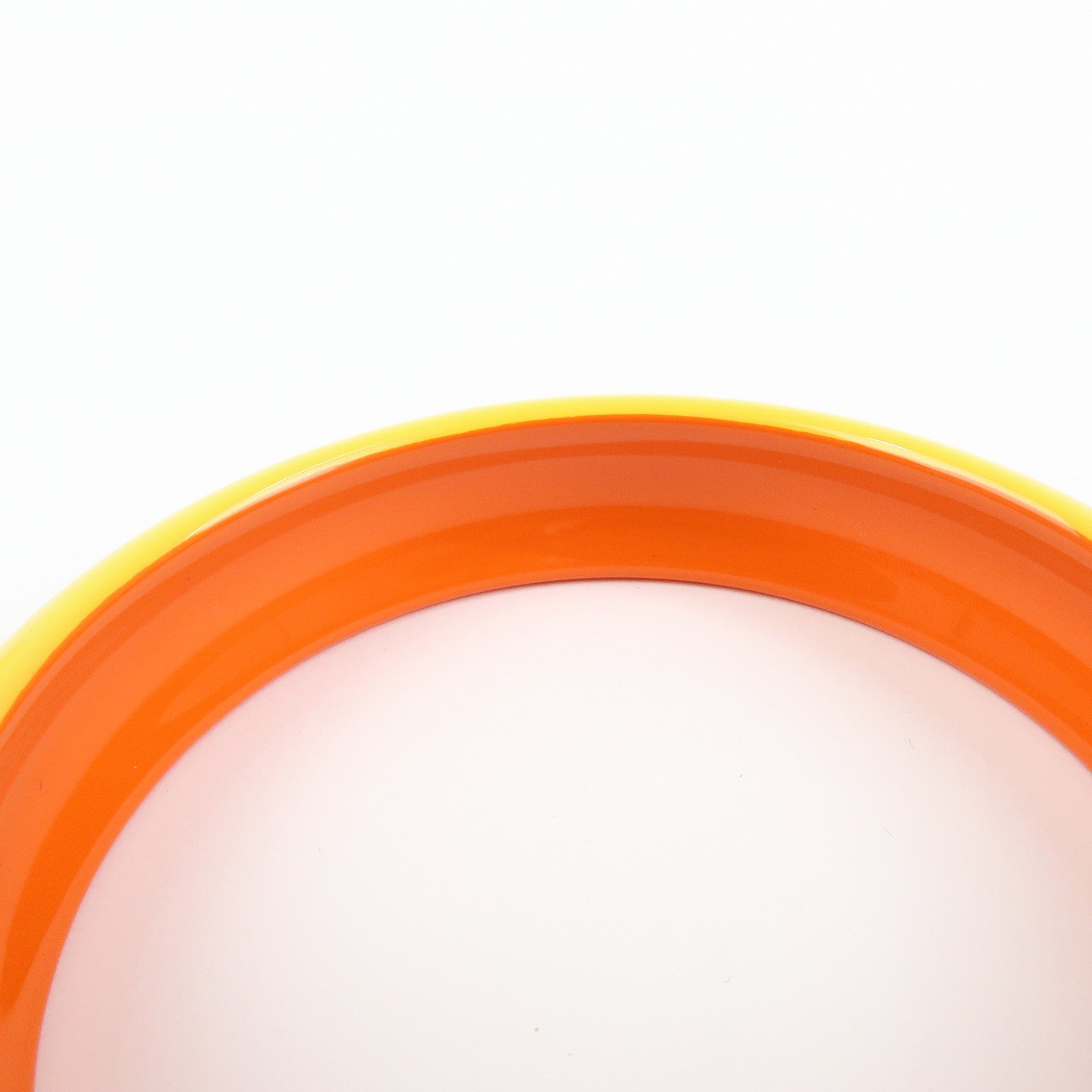 HERMES Fusion Lacquered Wood Bangle Bracelet Orange Pink